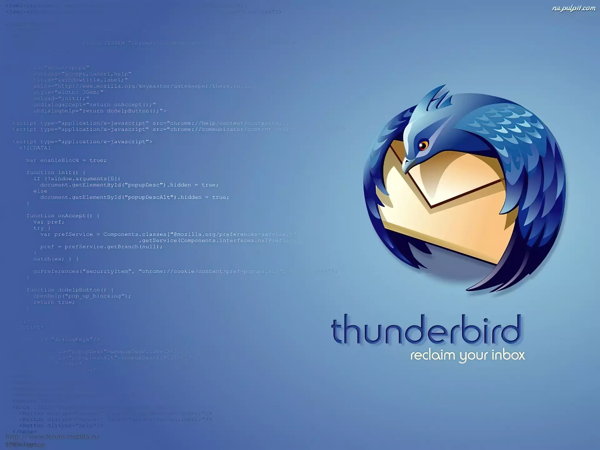 koperta, Thunderbird, ptak
