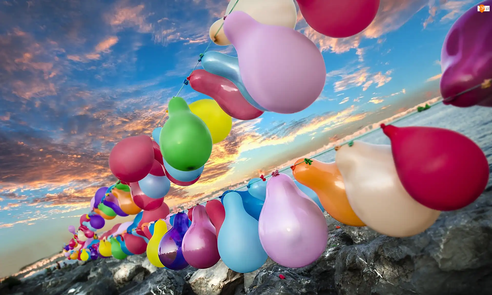 Niebo, Kolorowe, Balony