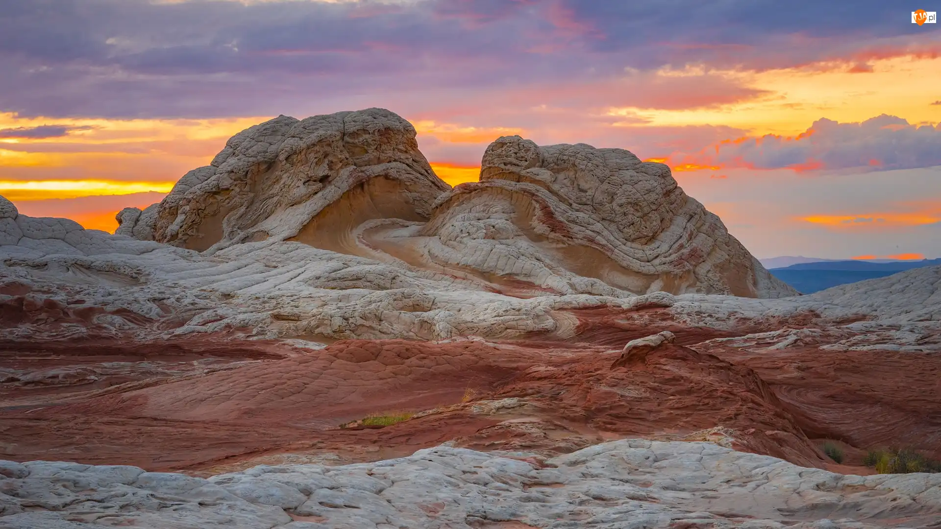 Vermilion Cliffs, Stany Zjednoczone, Skały, Zachod słońca, Arizona