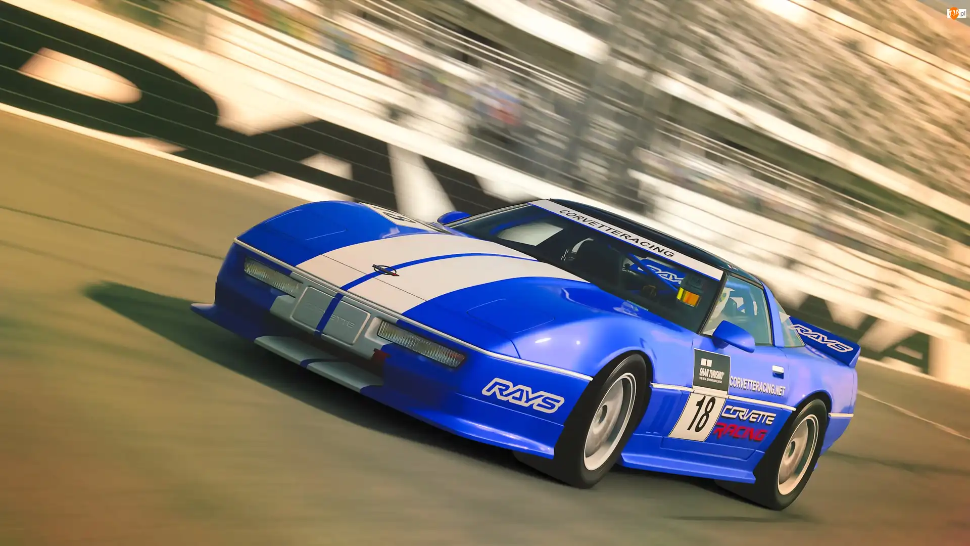 Gran Turismo Sport, Gra, Niebieski, Wyścig, Chevrolet Corvette ZR1, Tor