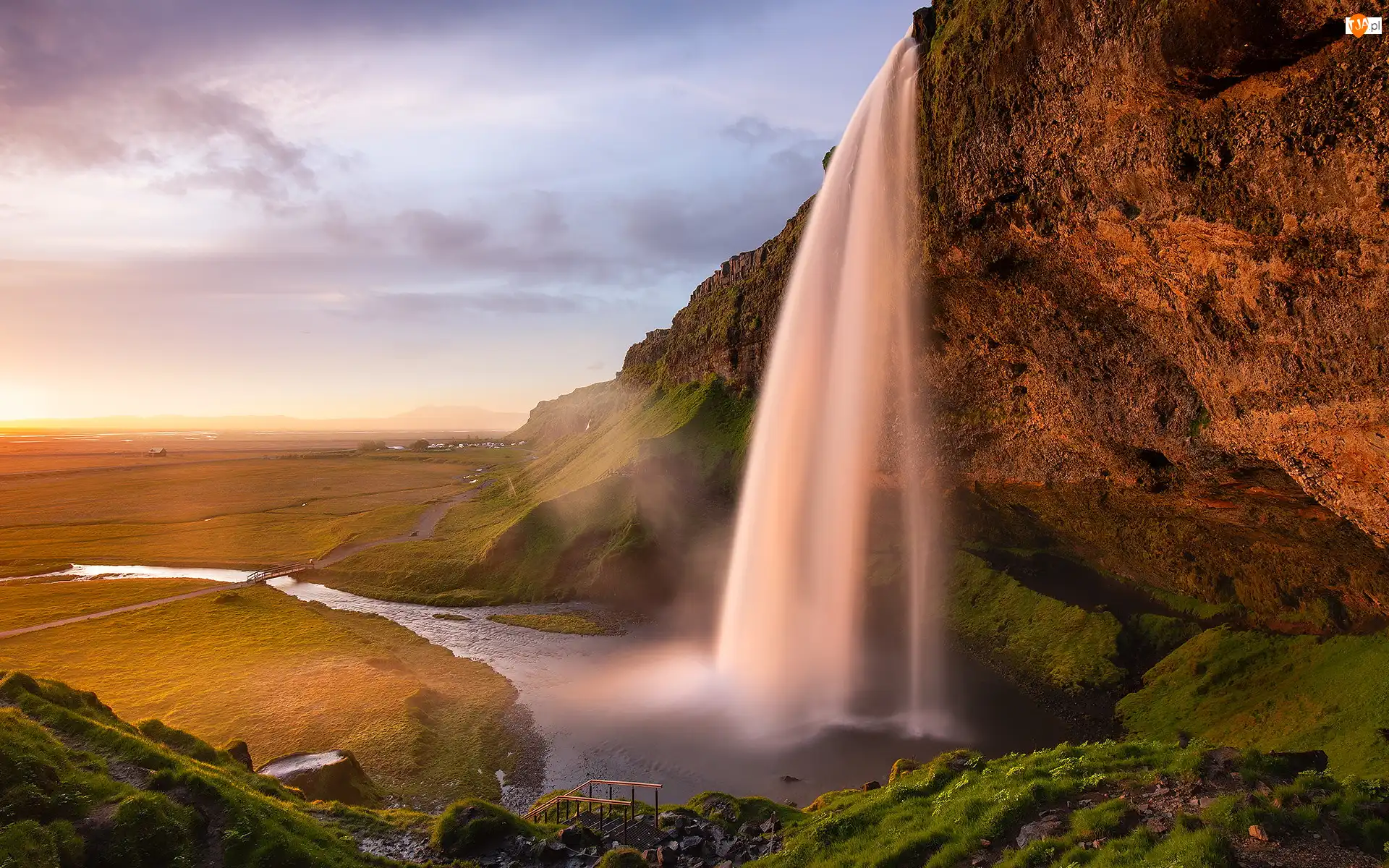 Islandia, Skały, Wodospad Seljalandsfoss, Rzeka Seljalandsa