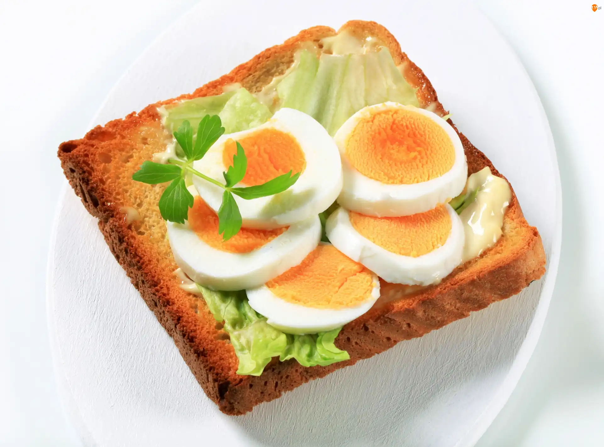 Kanapka, tost, jajka, jedzenie