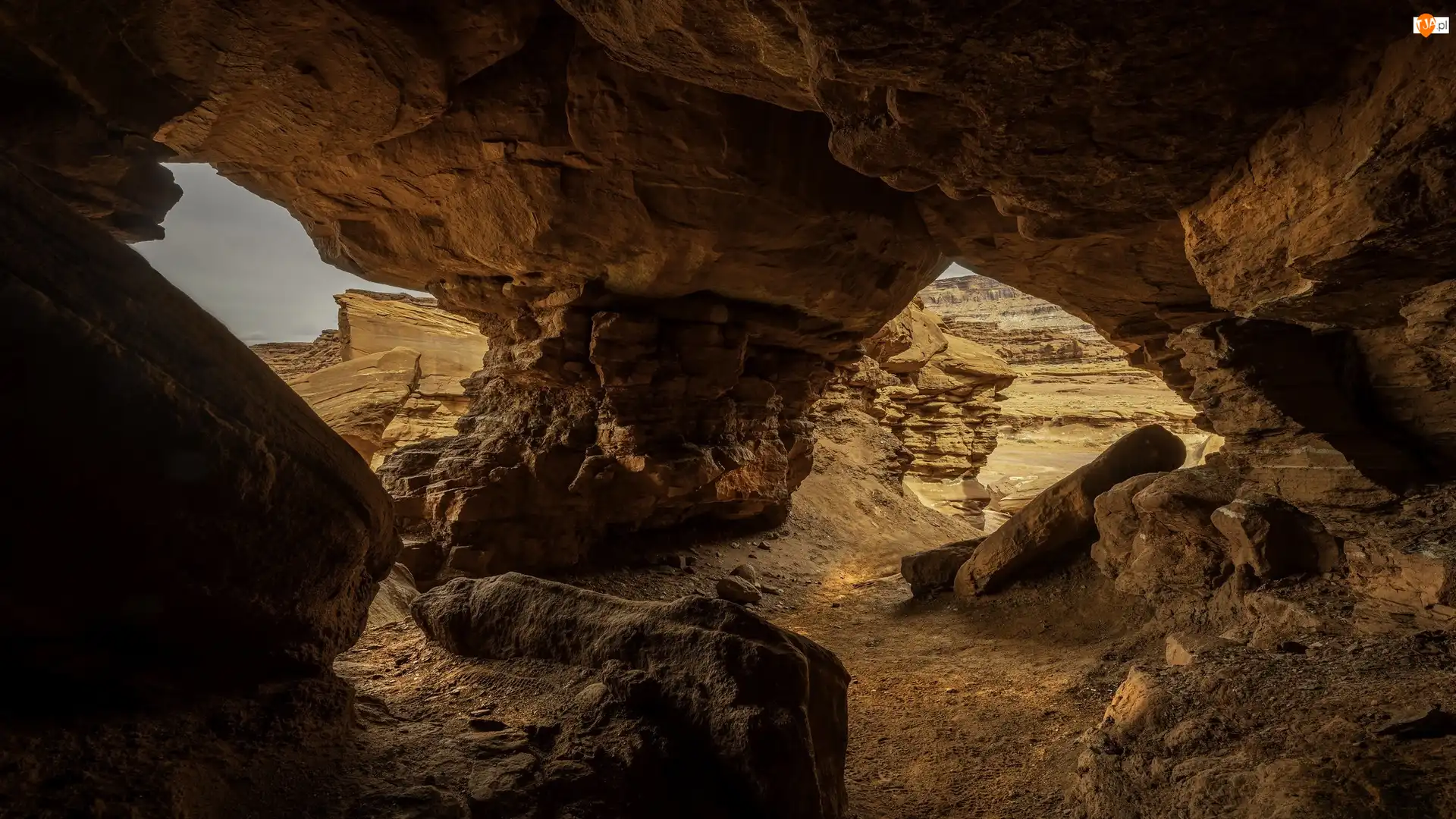 Catacomb Rock, Stany Zjednoczone, Skały, Jaskinia, Utah
