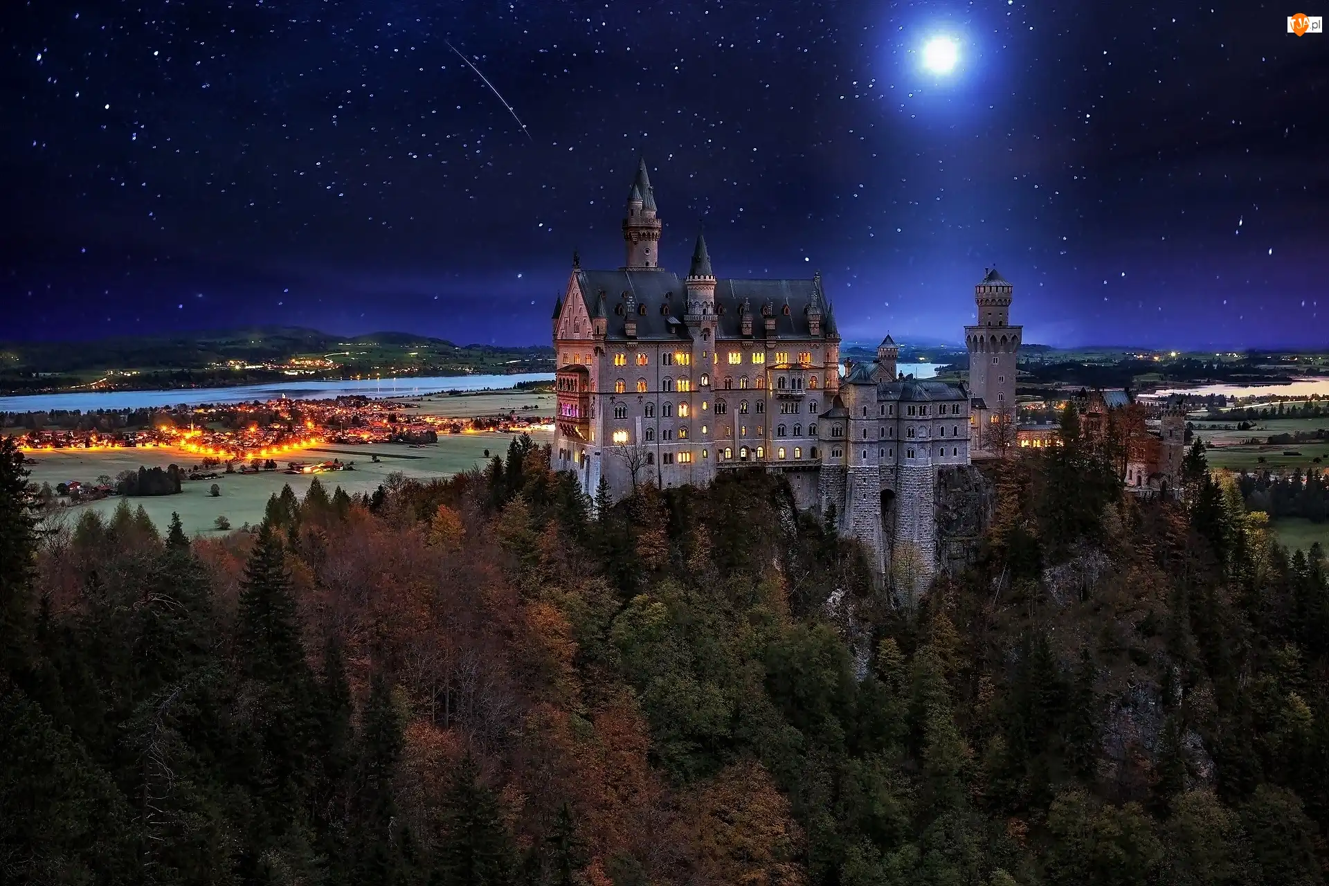 Noc, Zamek Neuschwanstein, Niemcy