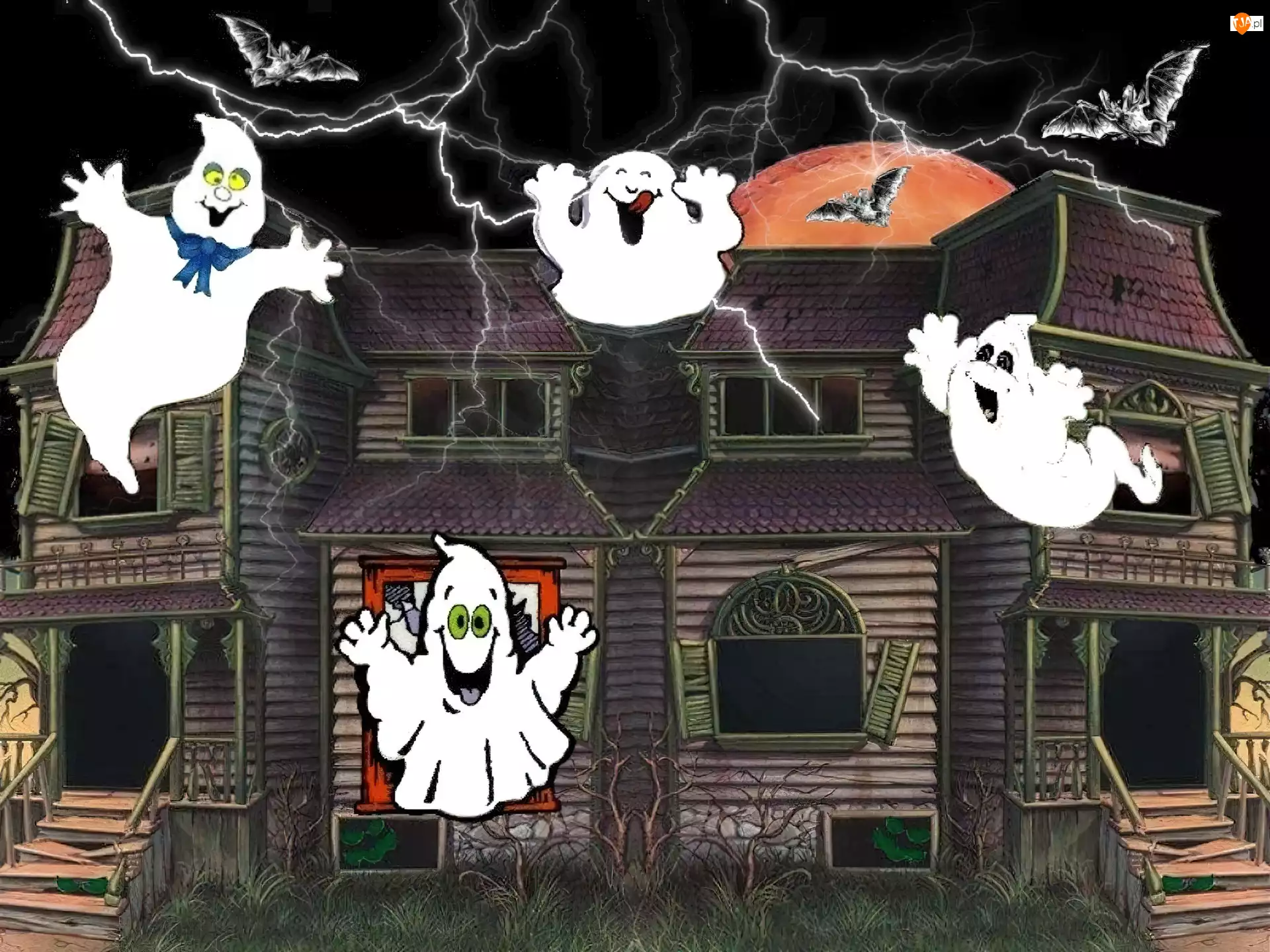 straszny dom, Halloween, duchy