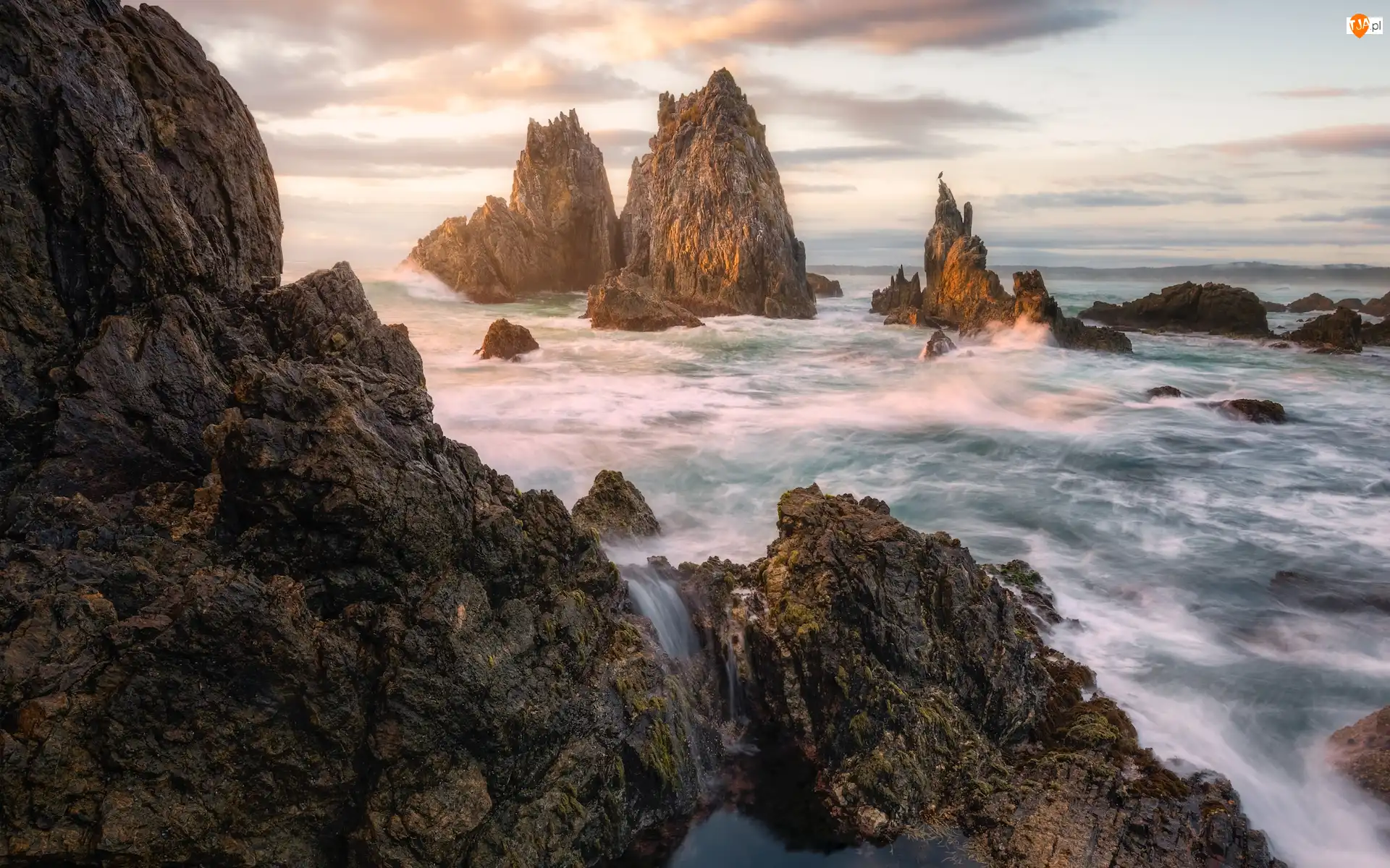 Fale, Morze, Formacja Camel Rock, Australia, Skały, Bermagui