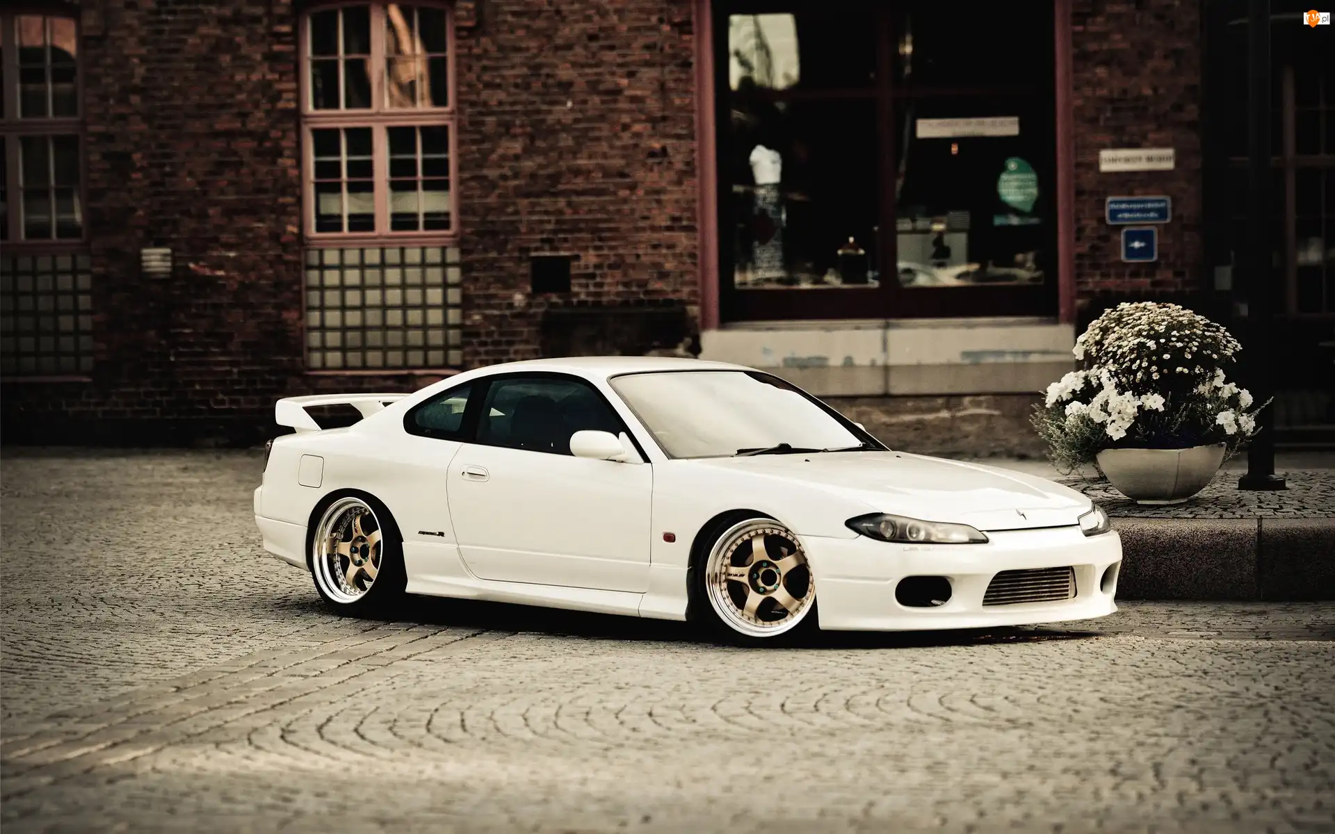 Ulica, Samochód, Biały, Nissan Silvia S15