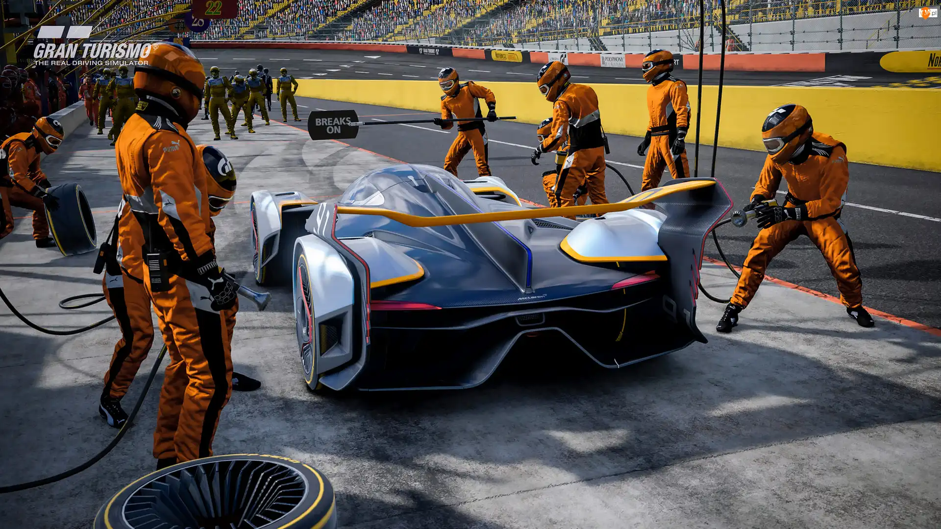 Gran Turismo 7, Symulator, Tor, Gra, Obsługa techniczna, McLaren Team, Bolid