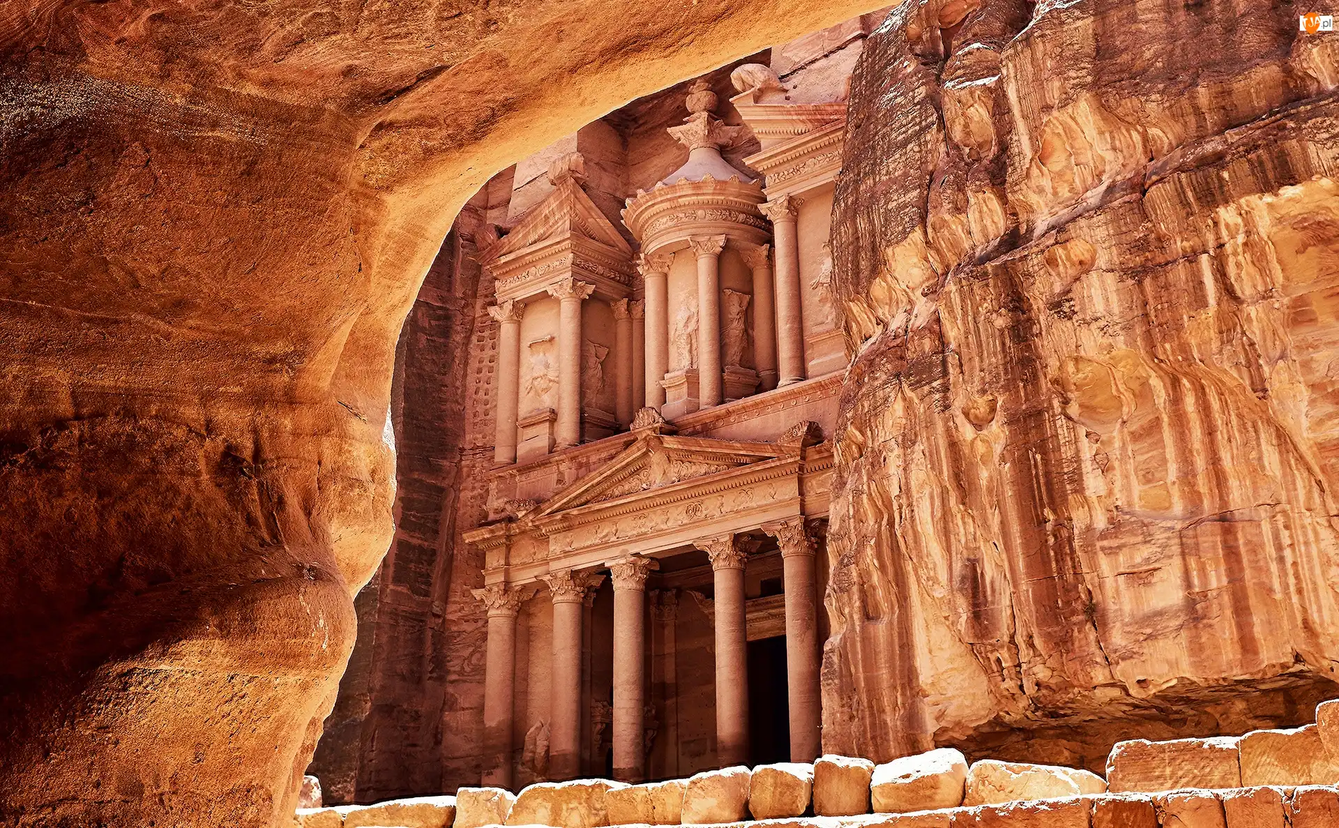 Petra, Jordania, Budowla, Skały, Ruiny, Skarbiec Faraona Al-Chazna