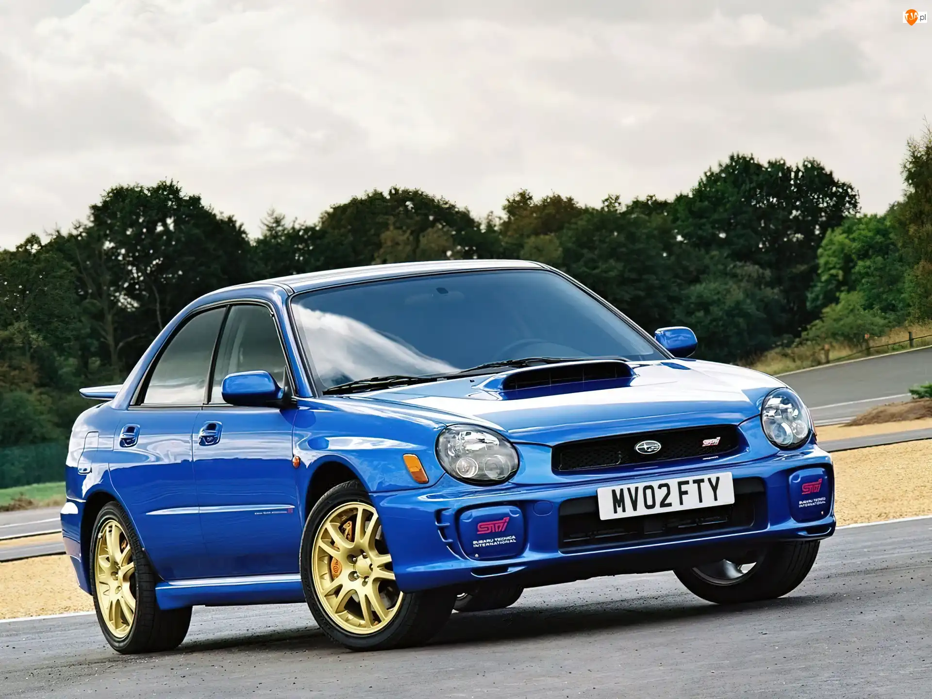 Złote Alufelgi, Subaru Impreza, Niebieskie, VTI