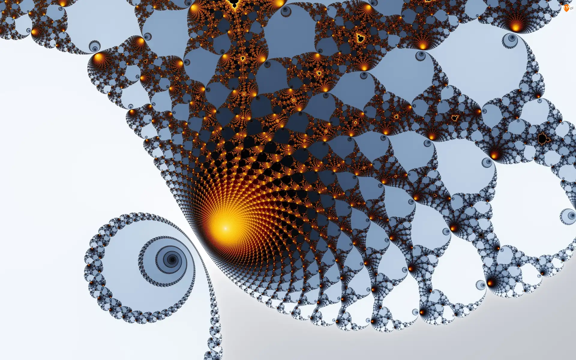Abstrakcja, Grafika, Tunel, Światło, Fraktal, Spirale