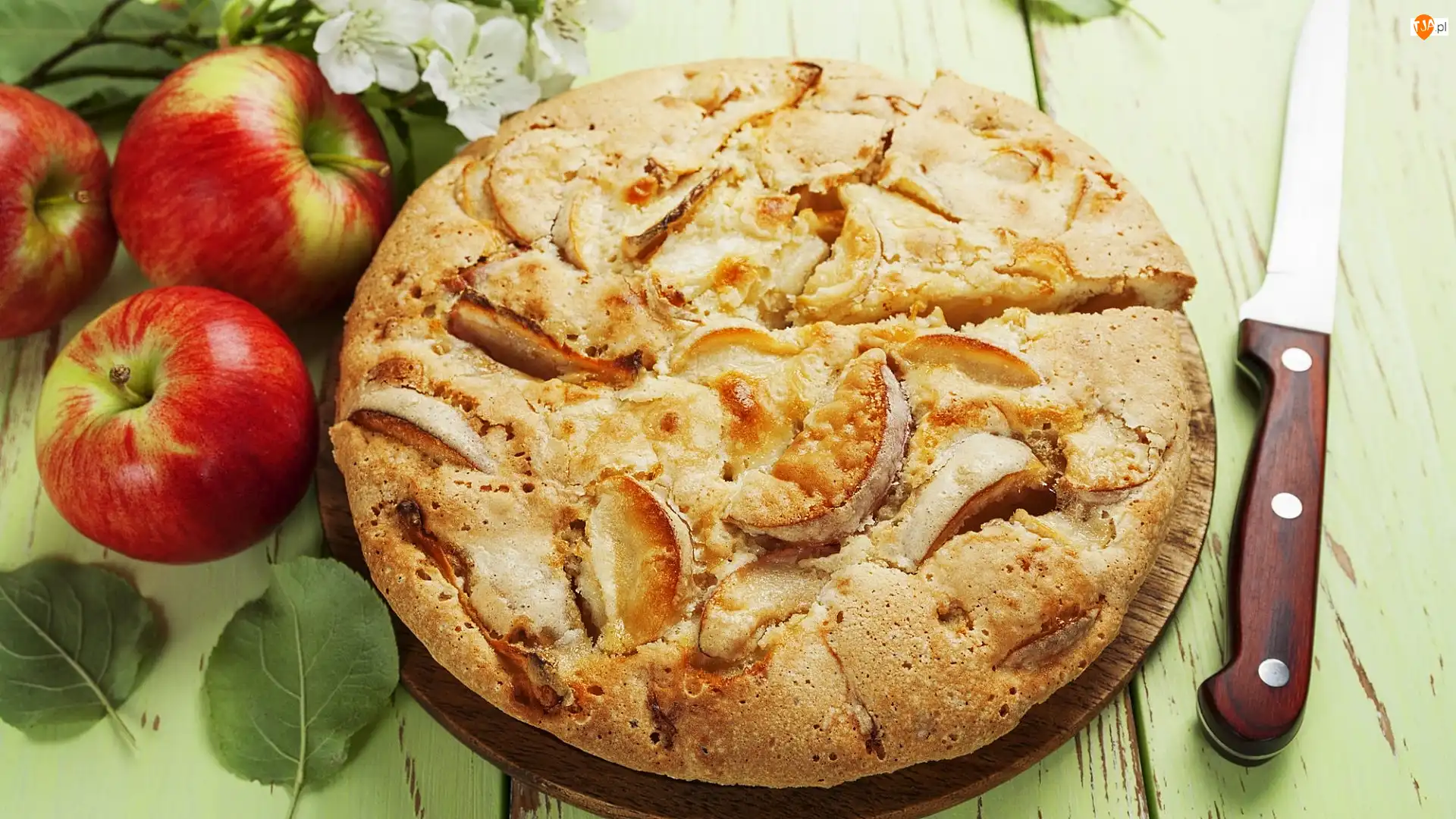 Nóż, Jabłka, Ciasto, Szarlotka