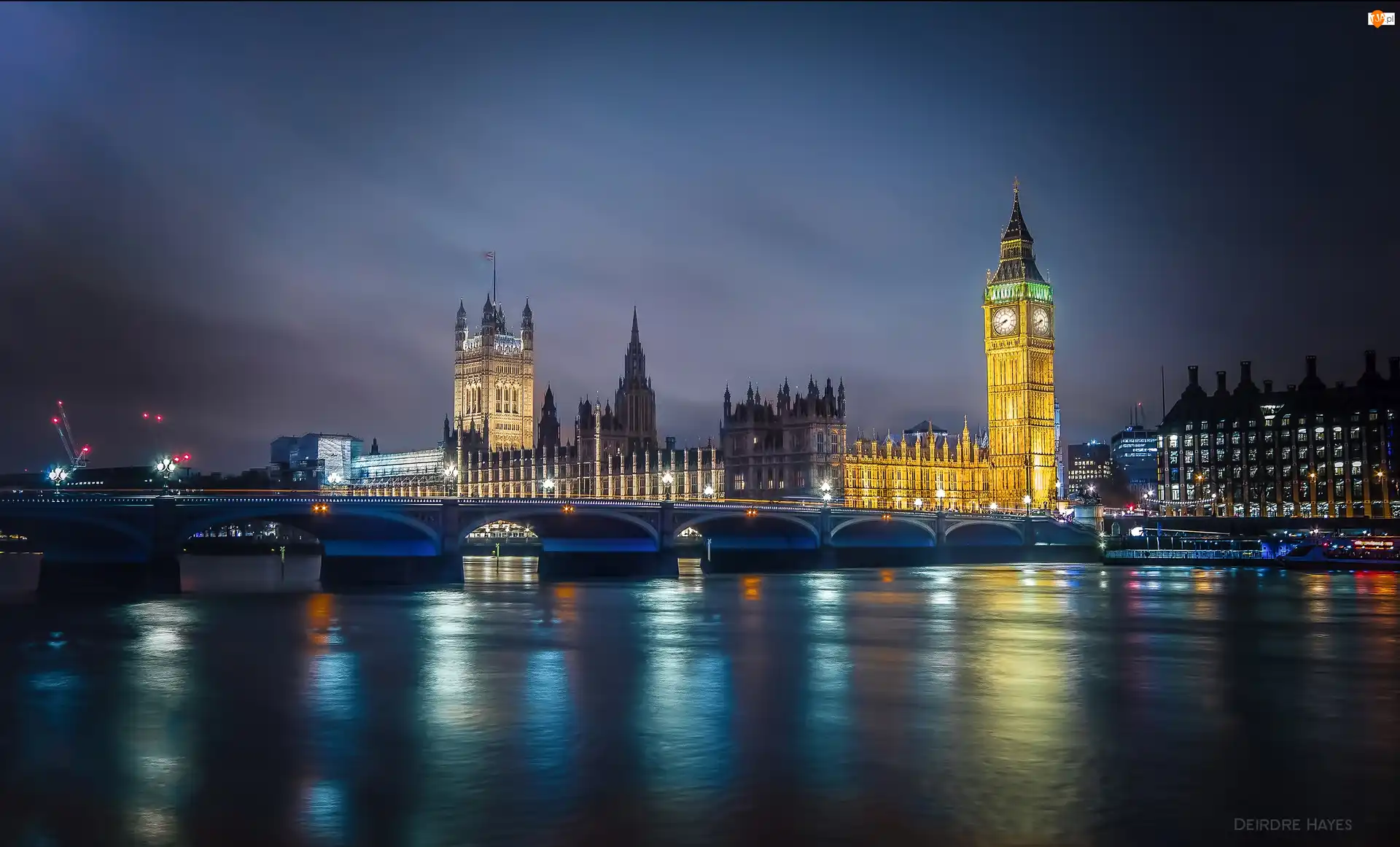 Westminster, Rzeka Tamiza, Londyn, Anglia, Big Ben