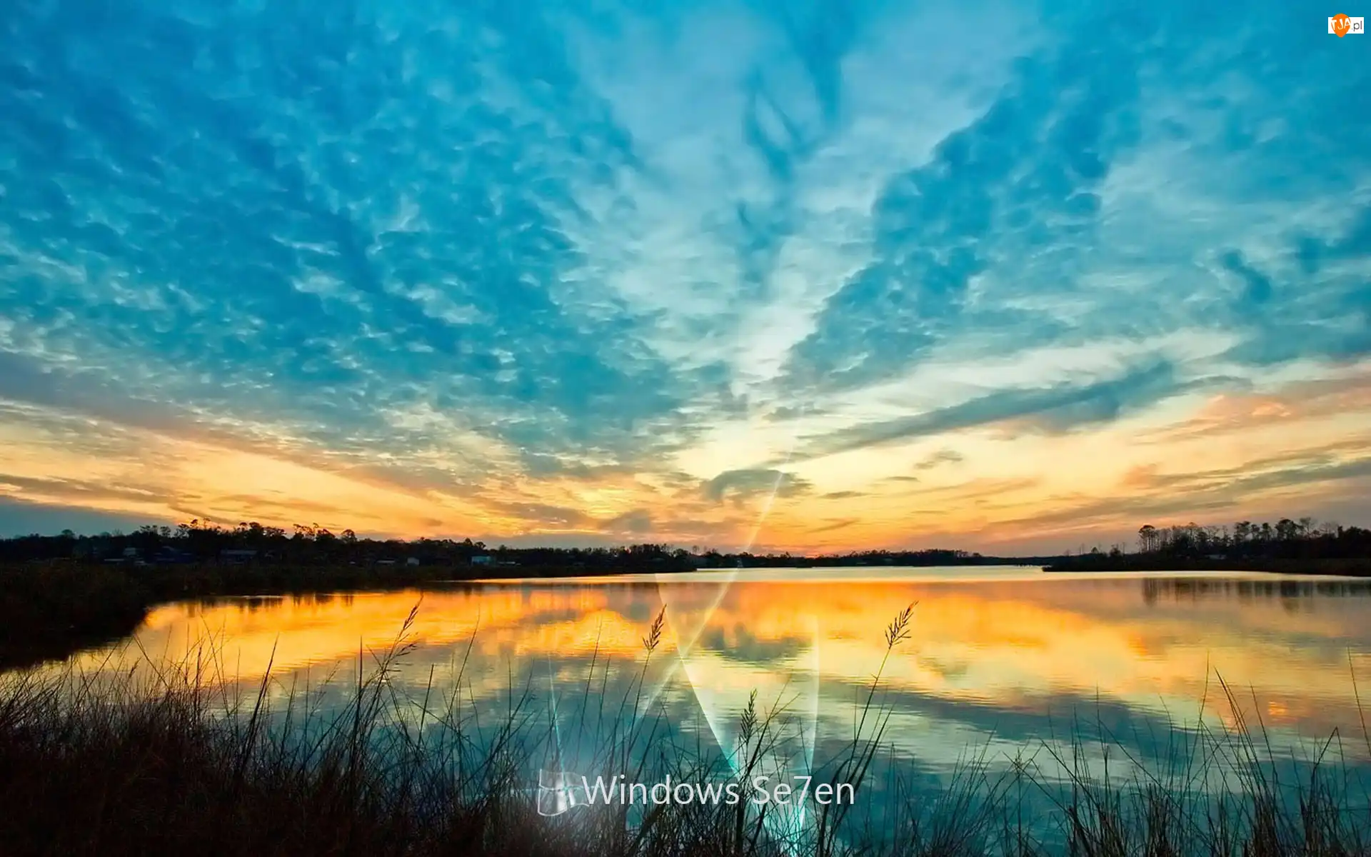 Lasy, Jezioro, Słońca, Seven, Zachód, Windows