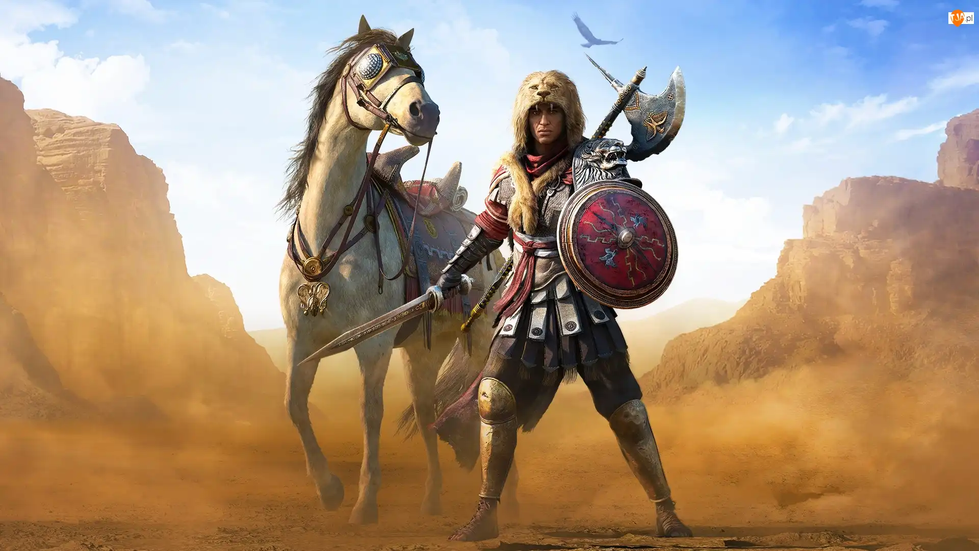 Dodatek, Koń, DLC, Assassins Creed Origins Roman Centurion Pack, Bayek