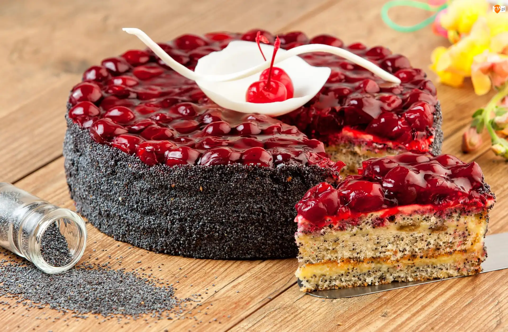 Mak, Tort, Kandyzowane, Wiśnie