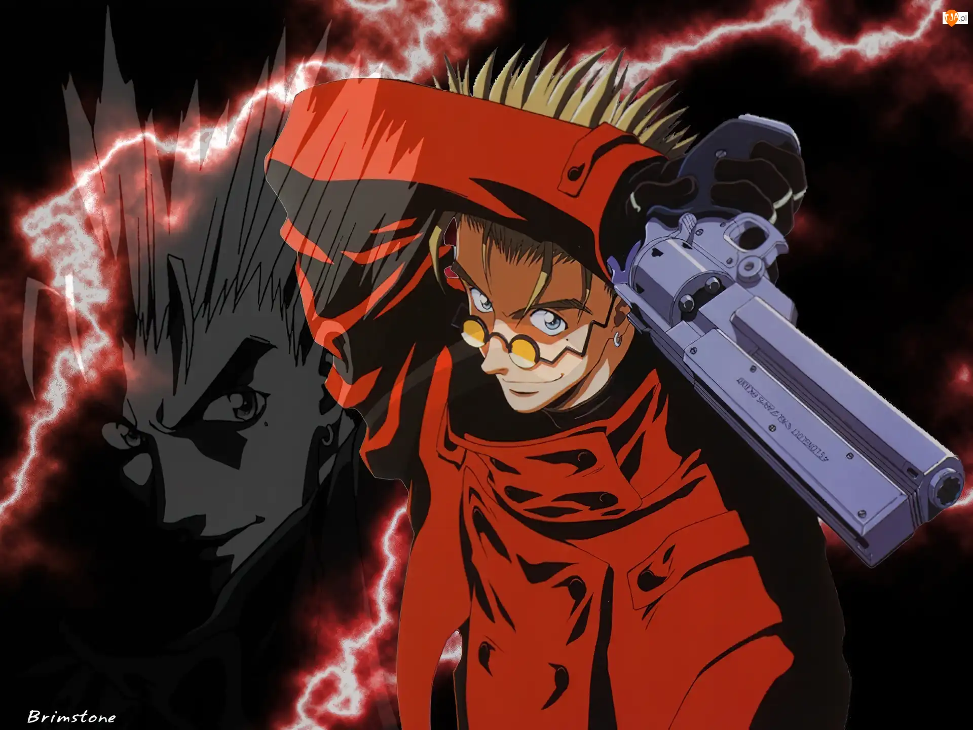 Trigun, rewolwer, chłopak, okulary