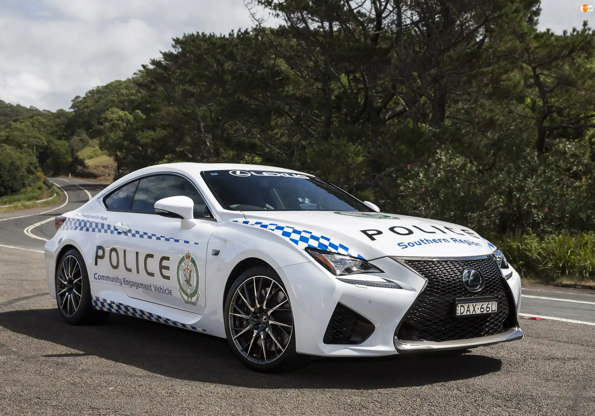 Biały, 2016, Policyjny, Samochód, Lexus RC F
