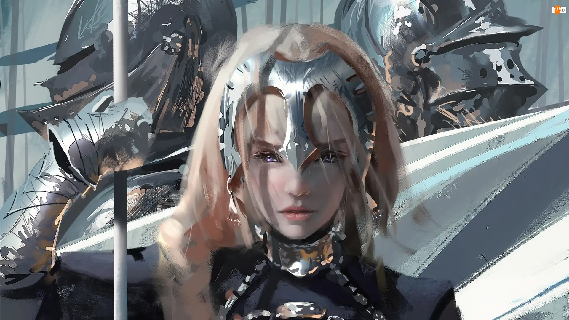 Rycerze, Digital Art, Dziewczyna, Wojowniczka