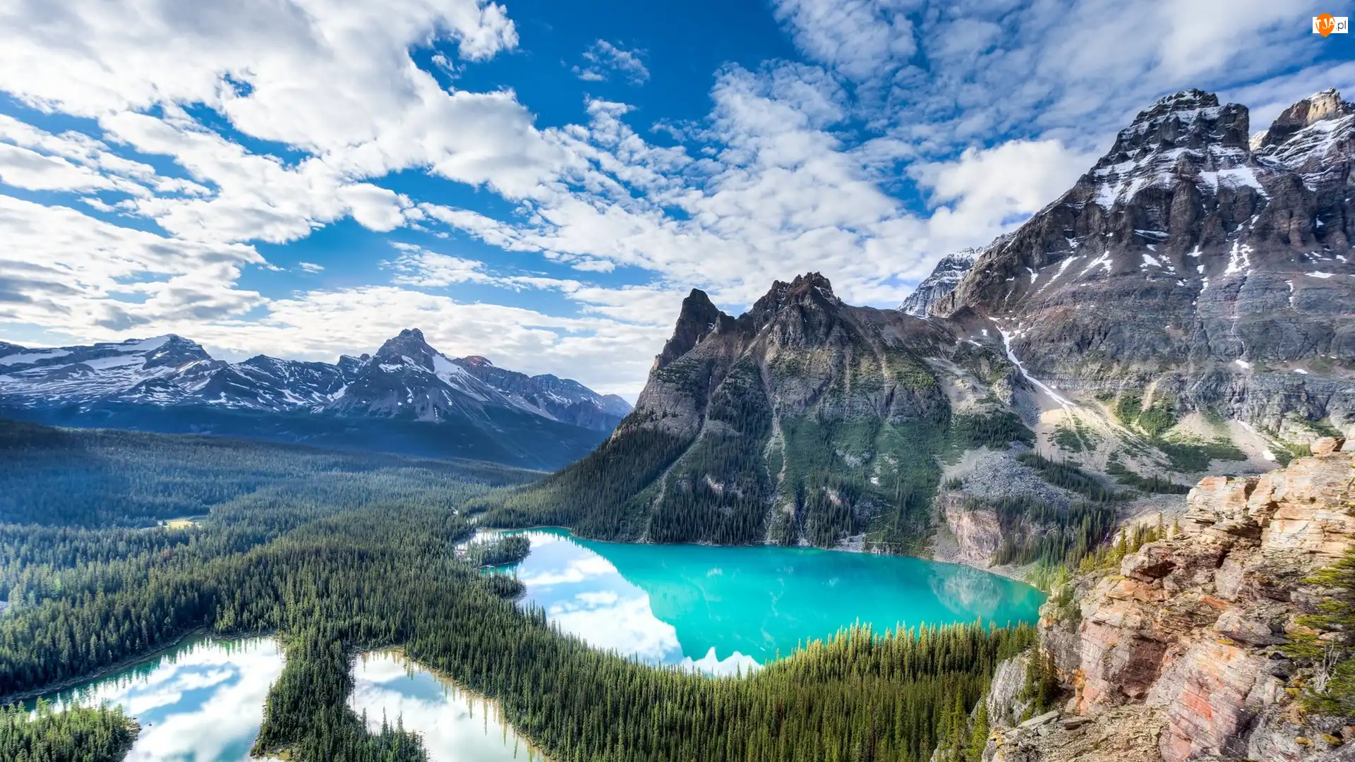 Kolumbia Brytyjska, Park Narodowy Yoho, Chmury, Kanada, Lasy, Góry, Jezioro Lake OHara
