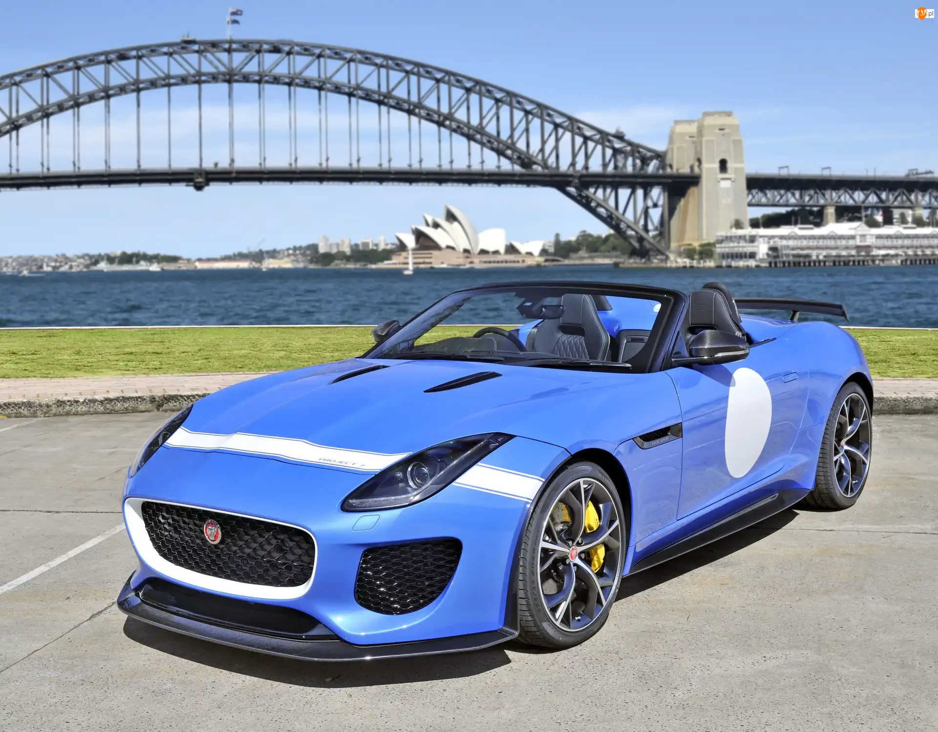 Sydney, Niebieski, Project 7, Rozmyte, Jaguar, Most, Tło, F-type