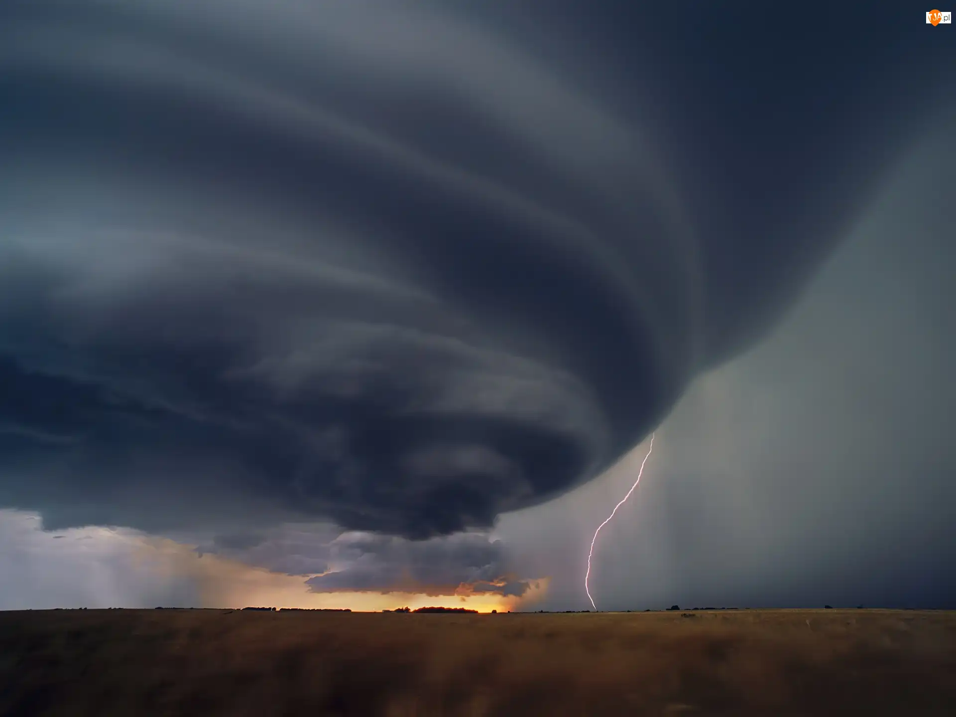 Tornado, Błyskawica, Chmury, Burza