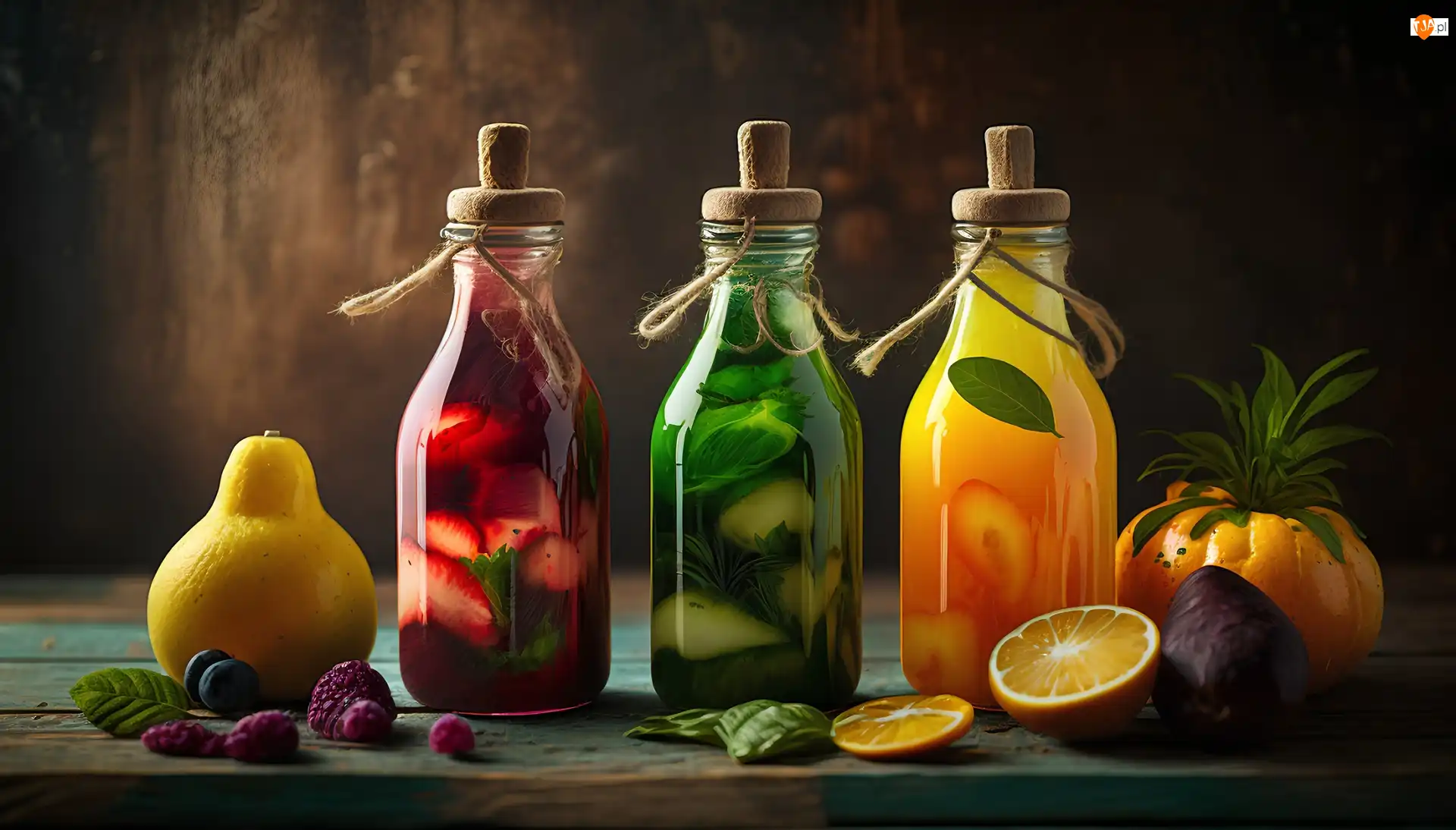 Butelki, Grafika, Owocowe, Soki, Gruszka