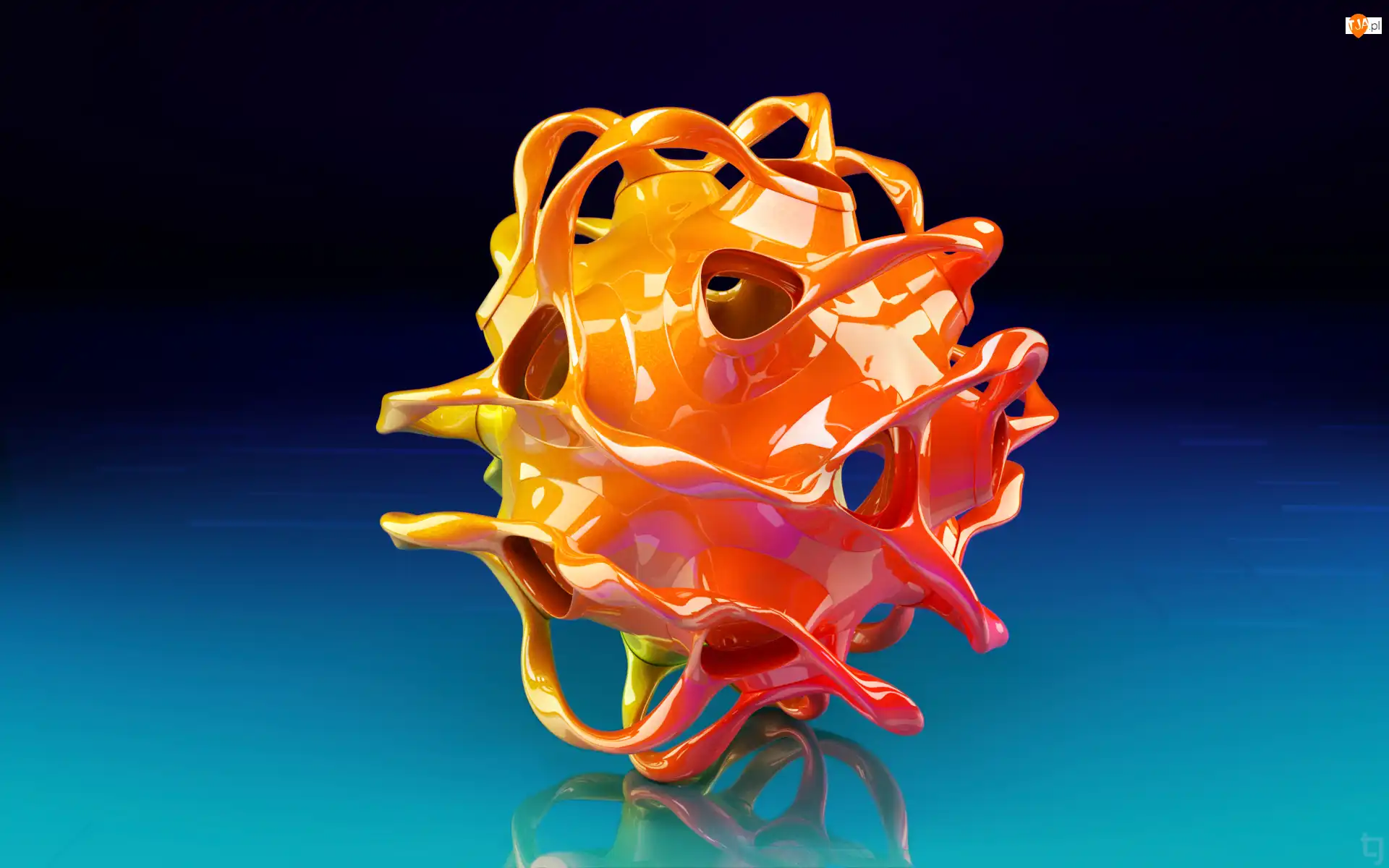 Wektorowa, Pomarańczowa, Grafika 3D