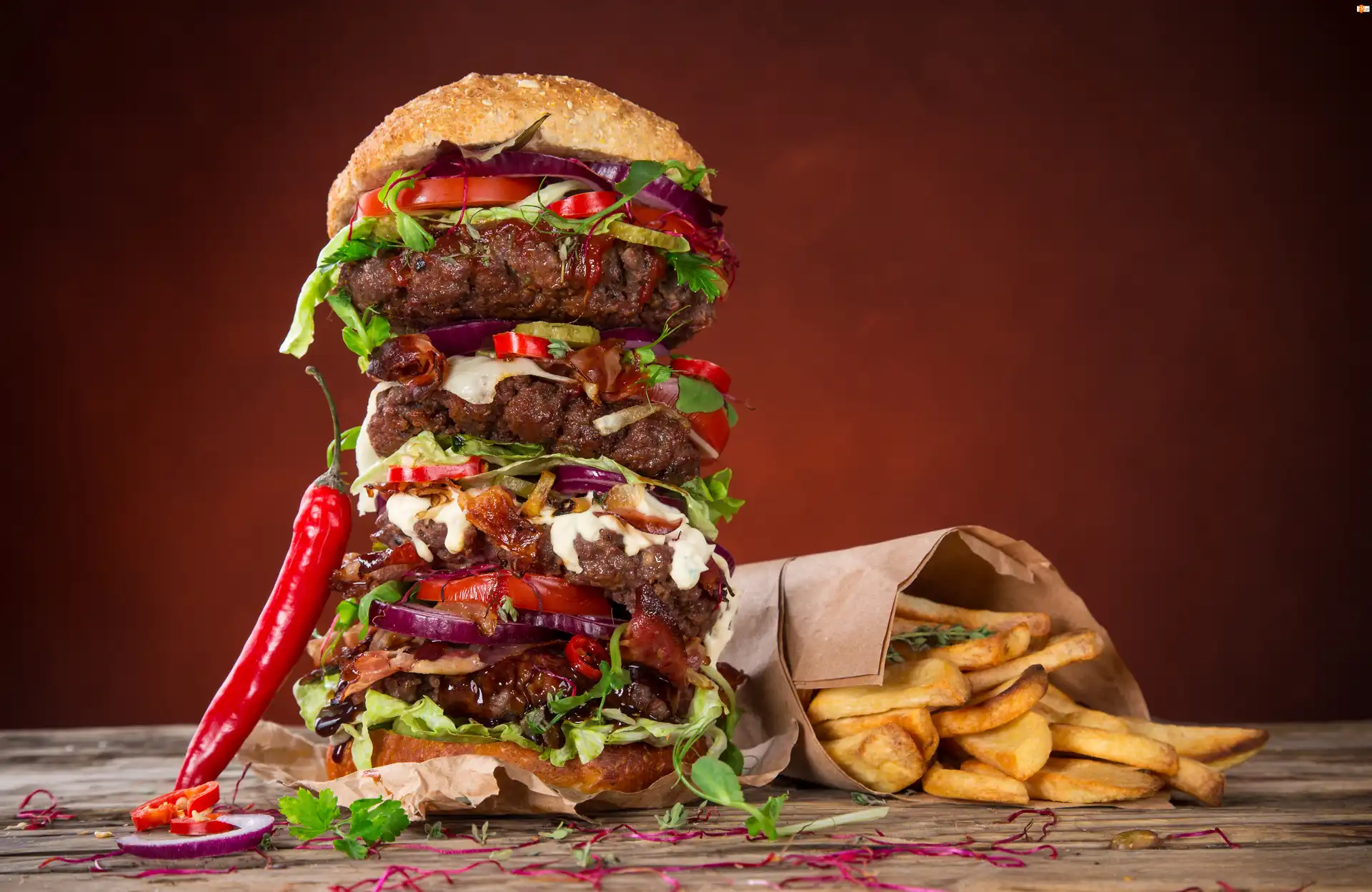 Frytki, Hamburger