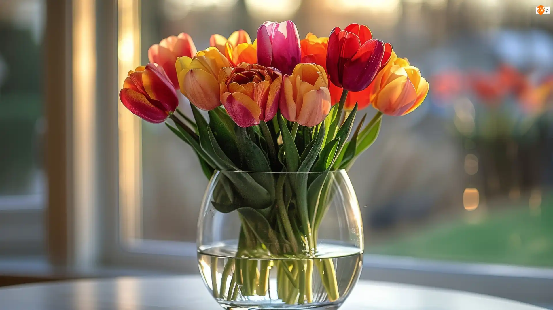 Tulipany, Tulipan, Kolorowe, Bukiet, Wazon Kwiat