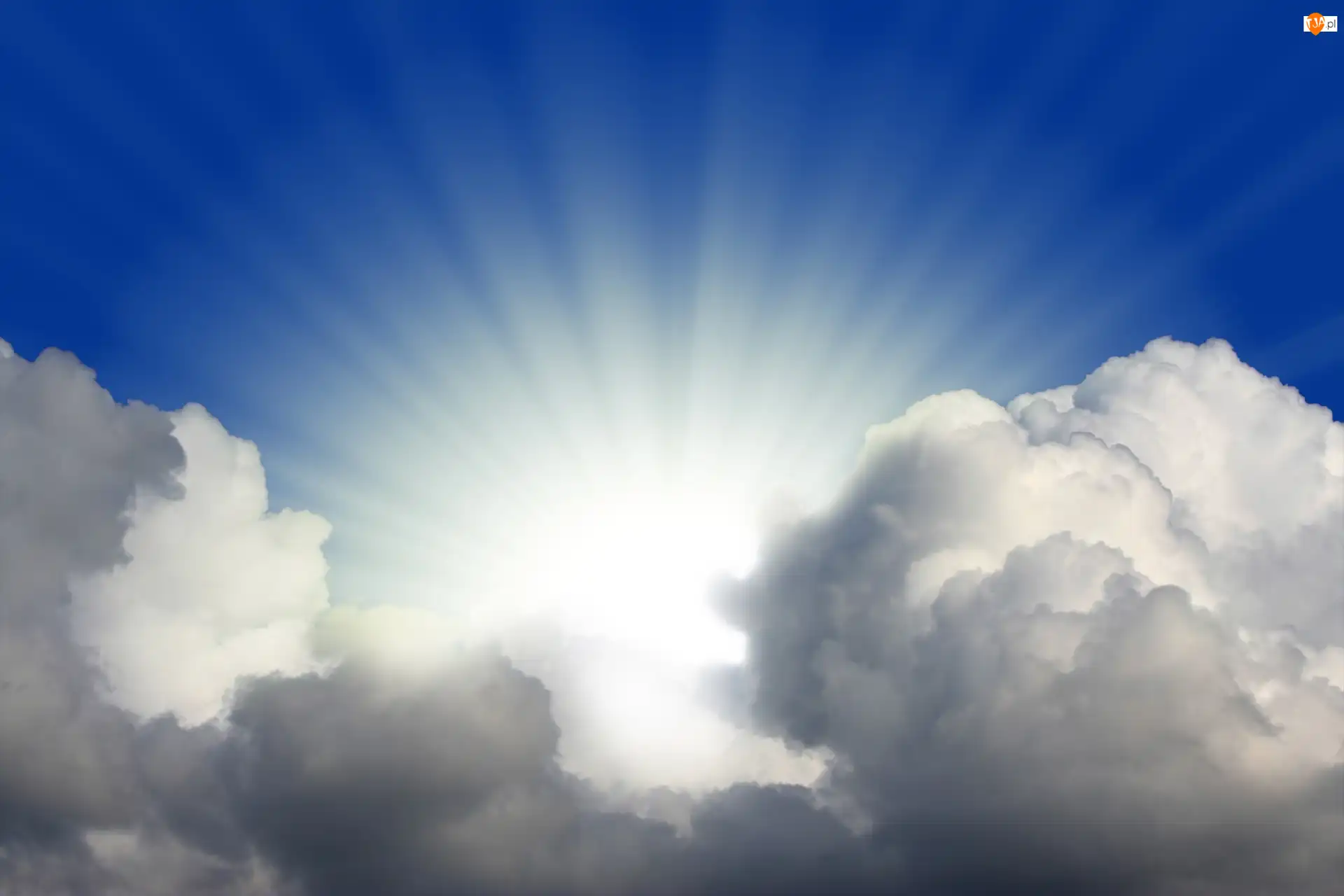 Blask, Niebo, Chmury, Słońce