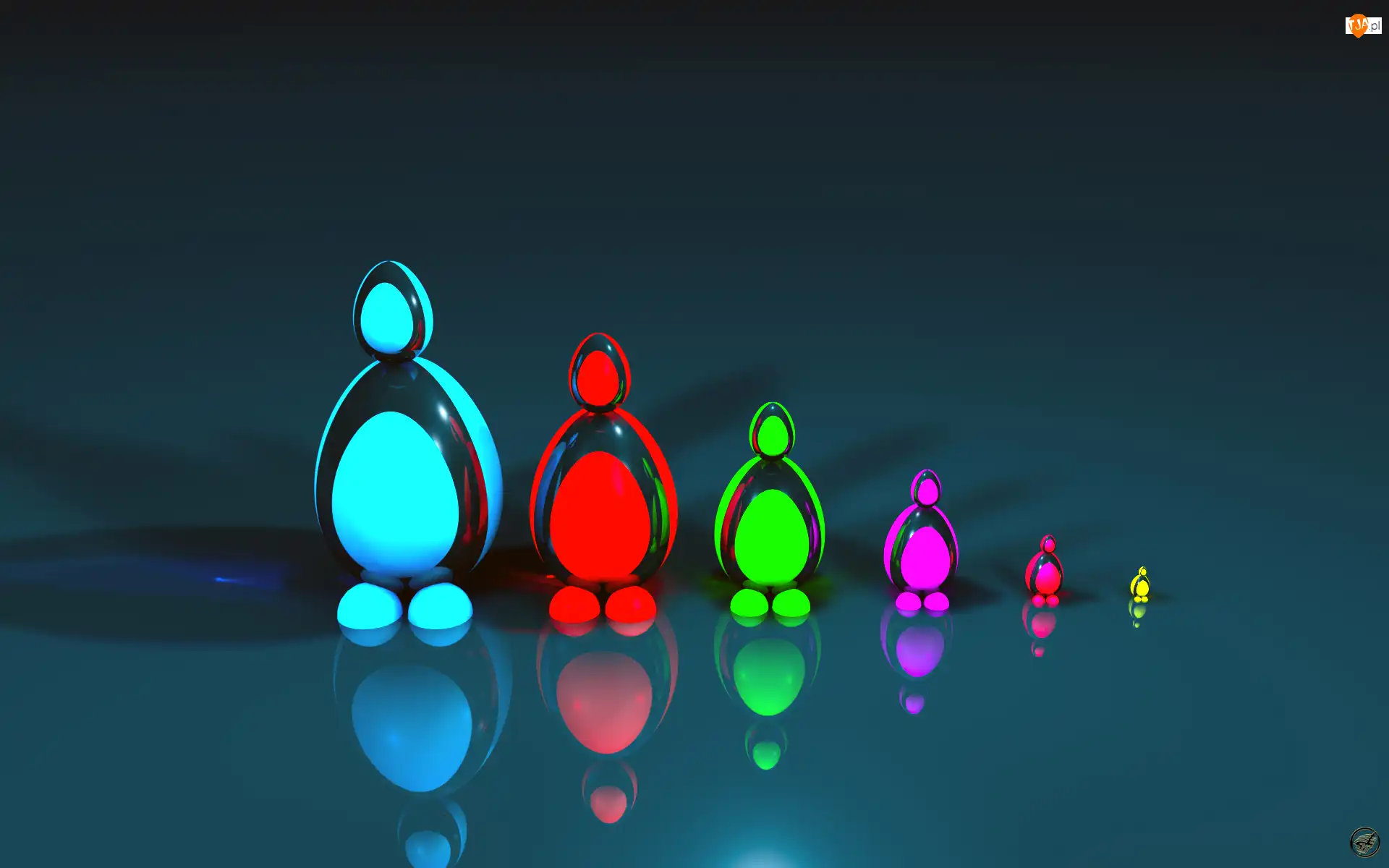 Pingwiny, Grafika 3D, Wektorowa