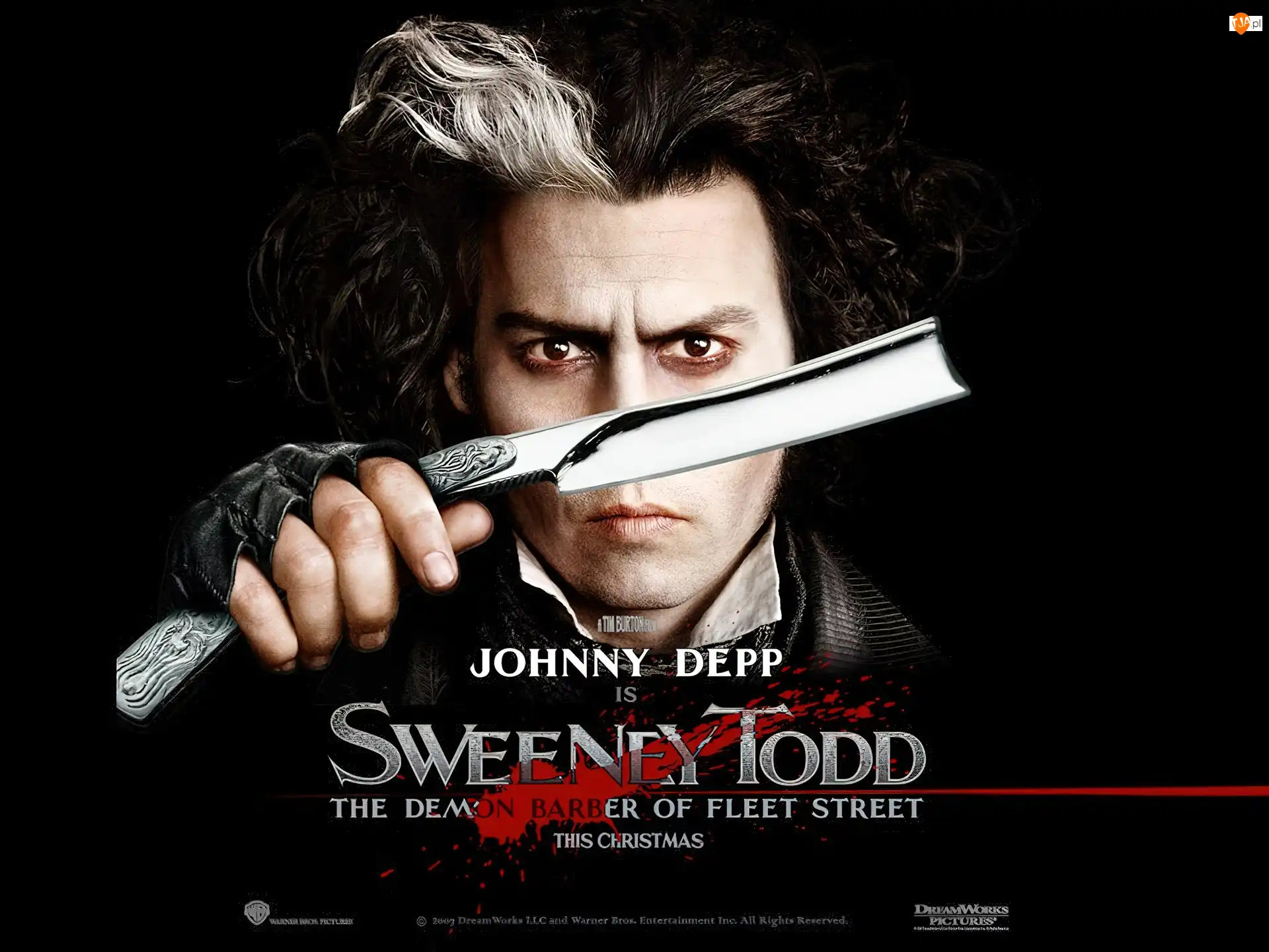 dłoń, Sweeney Todd, Johnny Depp, brzytwa