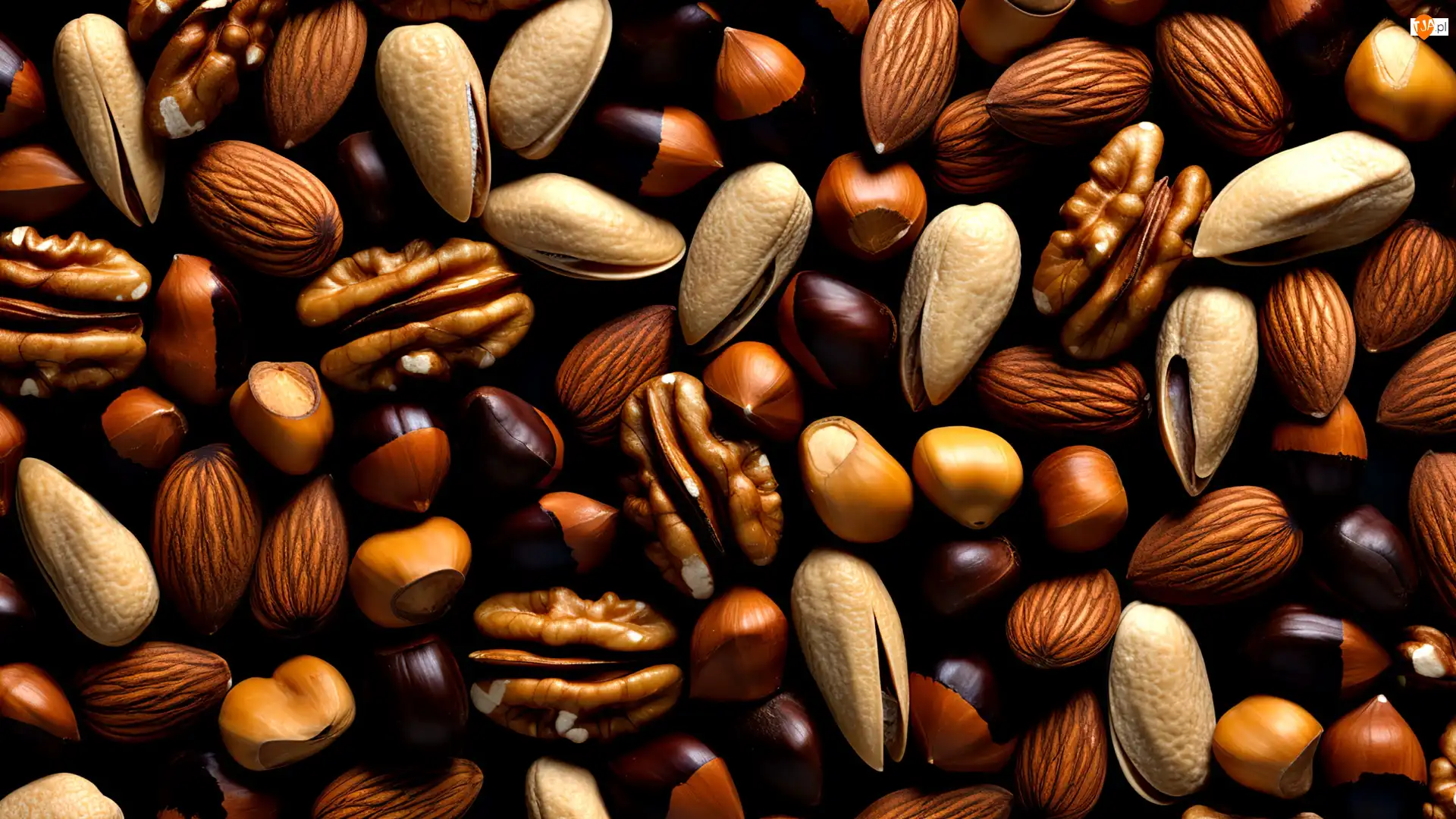 Pistacje, Orzechy laskowe, Włoskie, Migdały