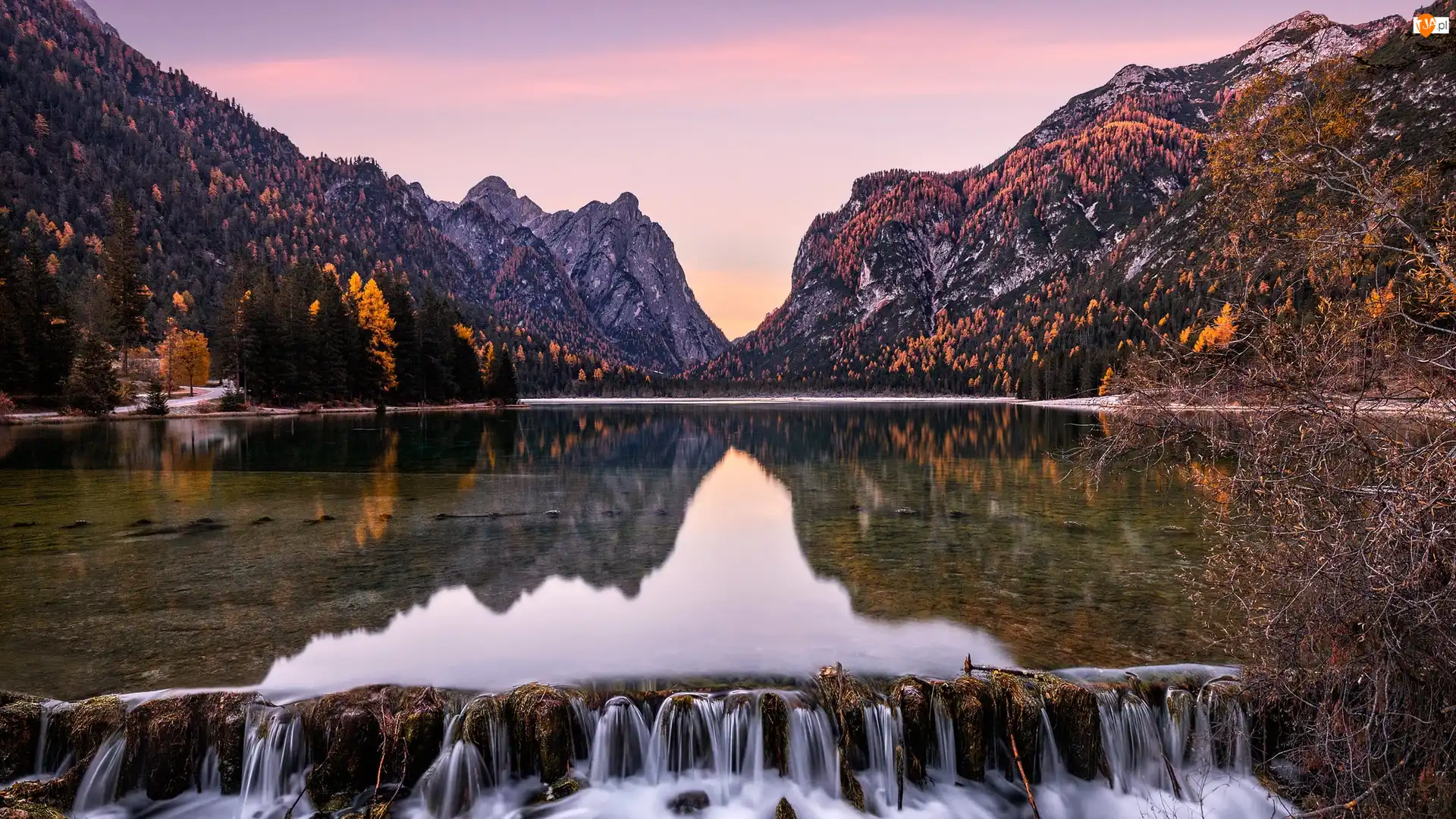 Dolomity, Jezioro, Włochy, Góry, Trentino, Toblacher See, Lago di Dobbiaco