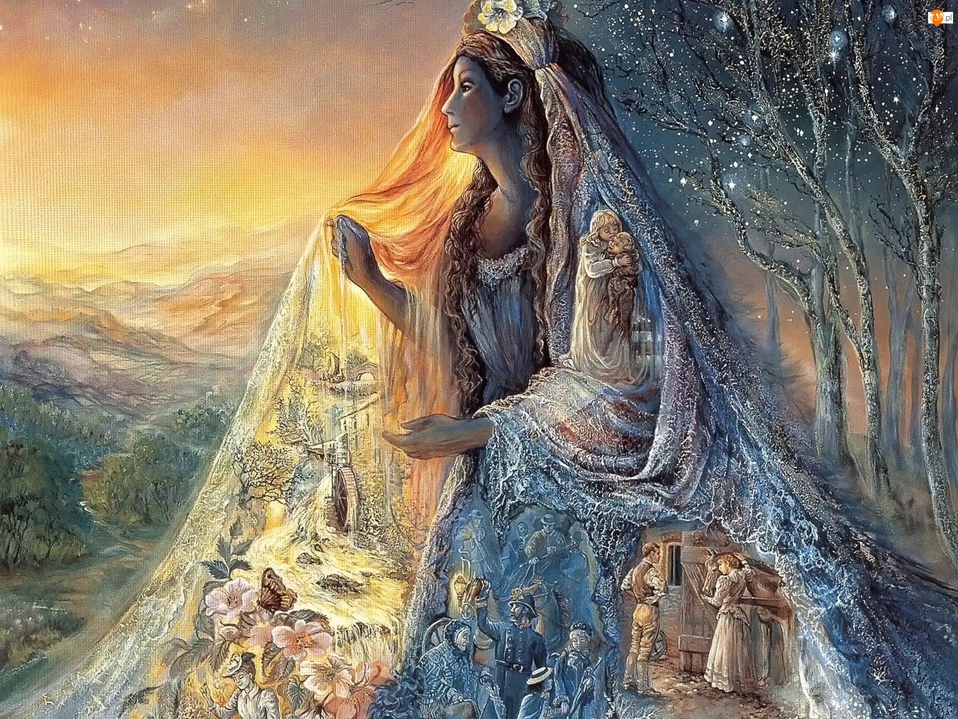 Ludzie, Kobieta, Zachód, Słońca