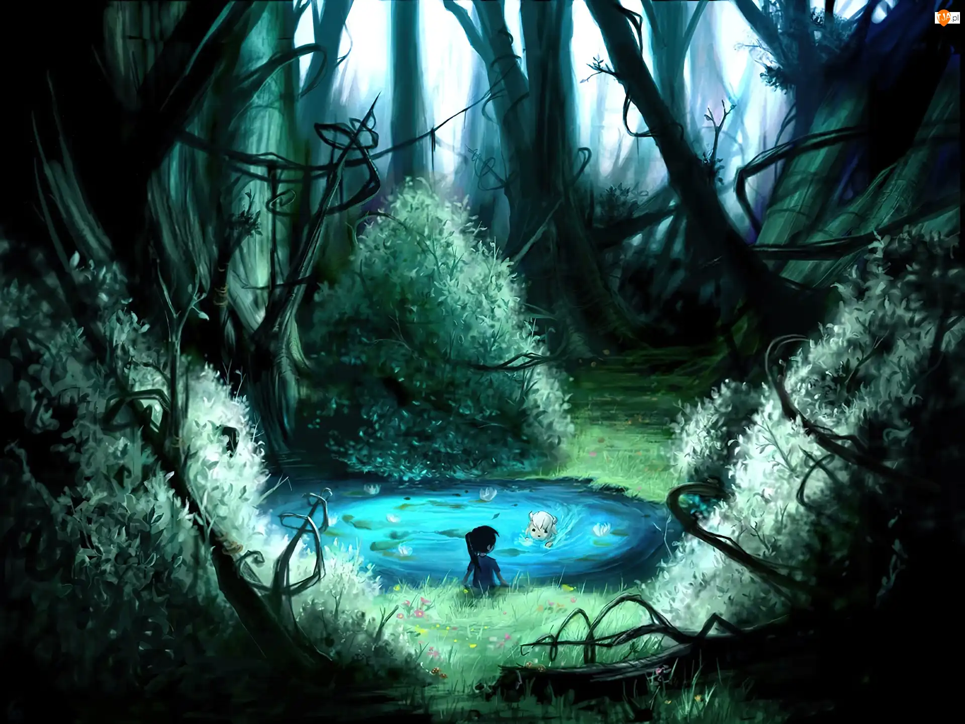 Pies, Cyril Rolando, Dziewczynka, Jezioro