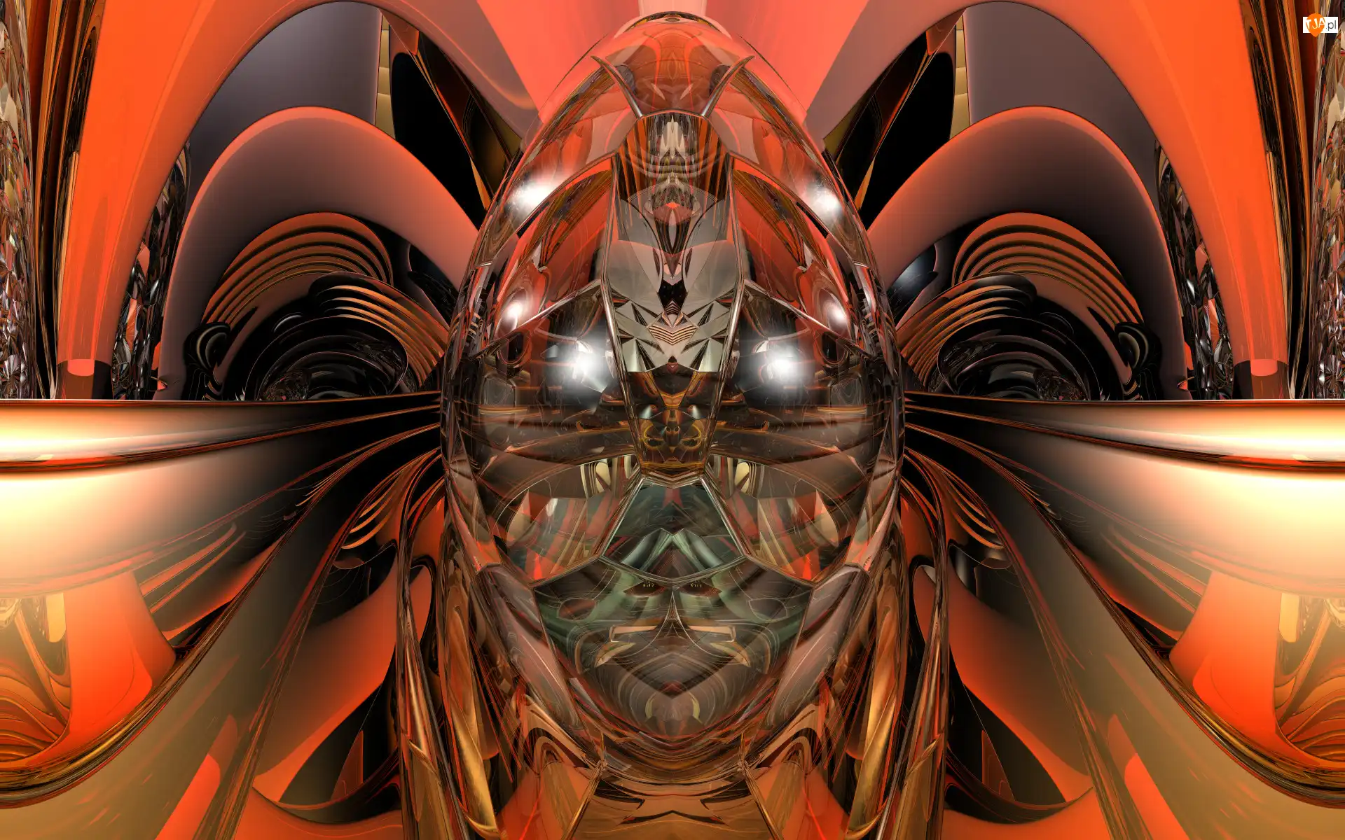 Abstrakcja, Grafika 3D, Rdzawa