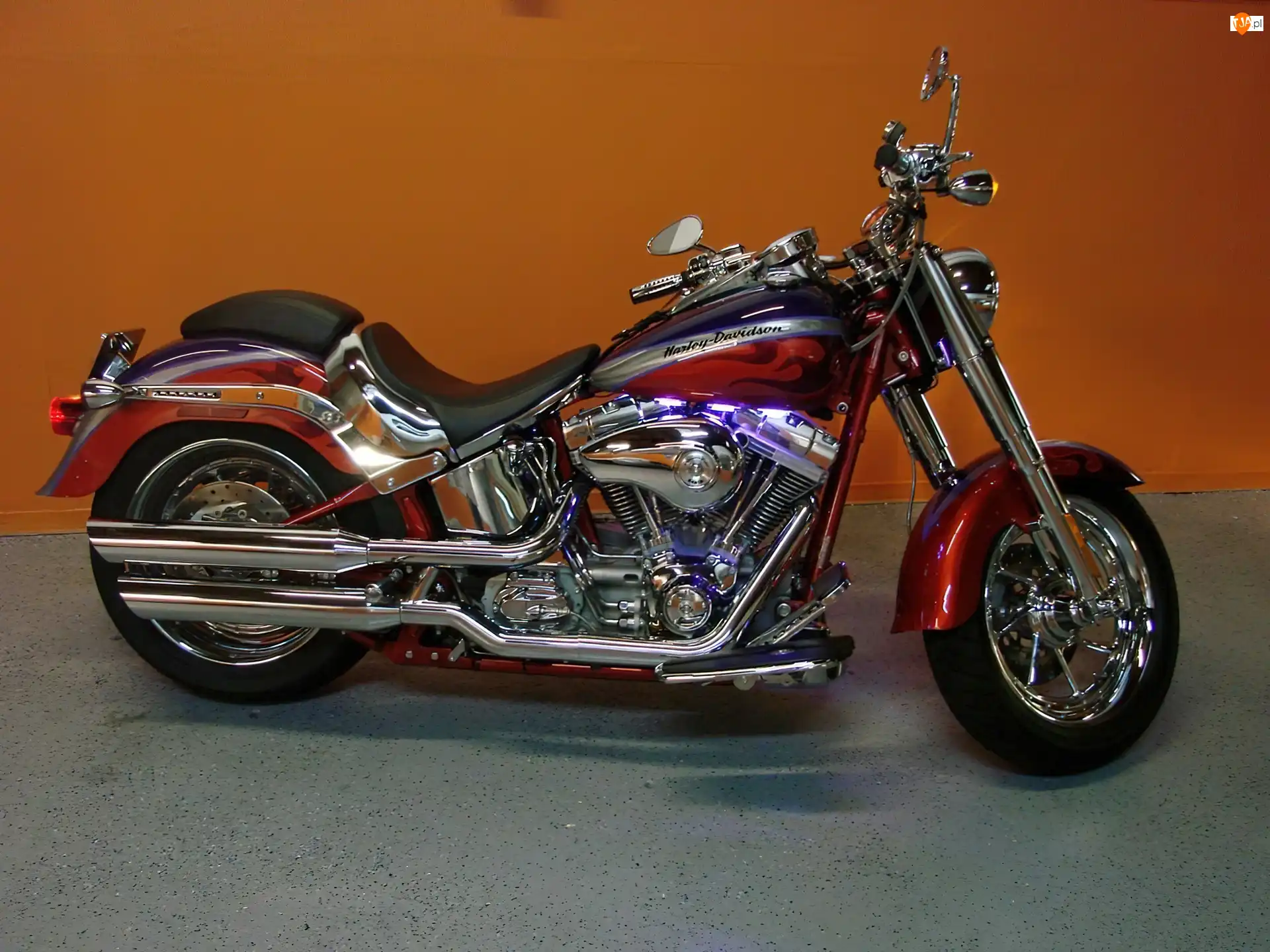 Silnik, Harley Davidson Fat Boy, Podświetlany