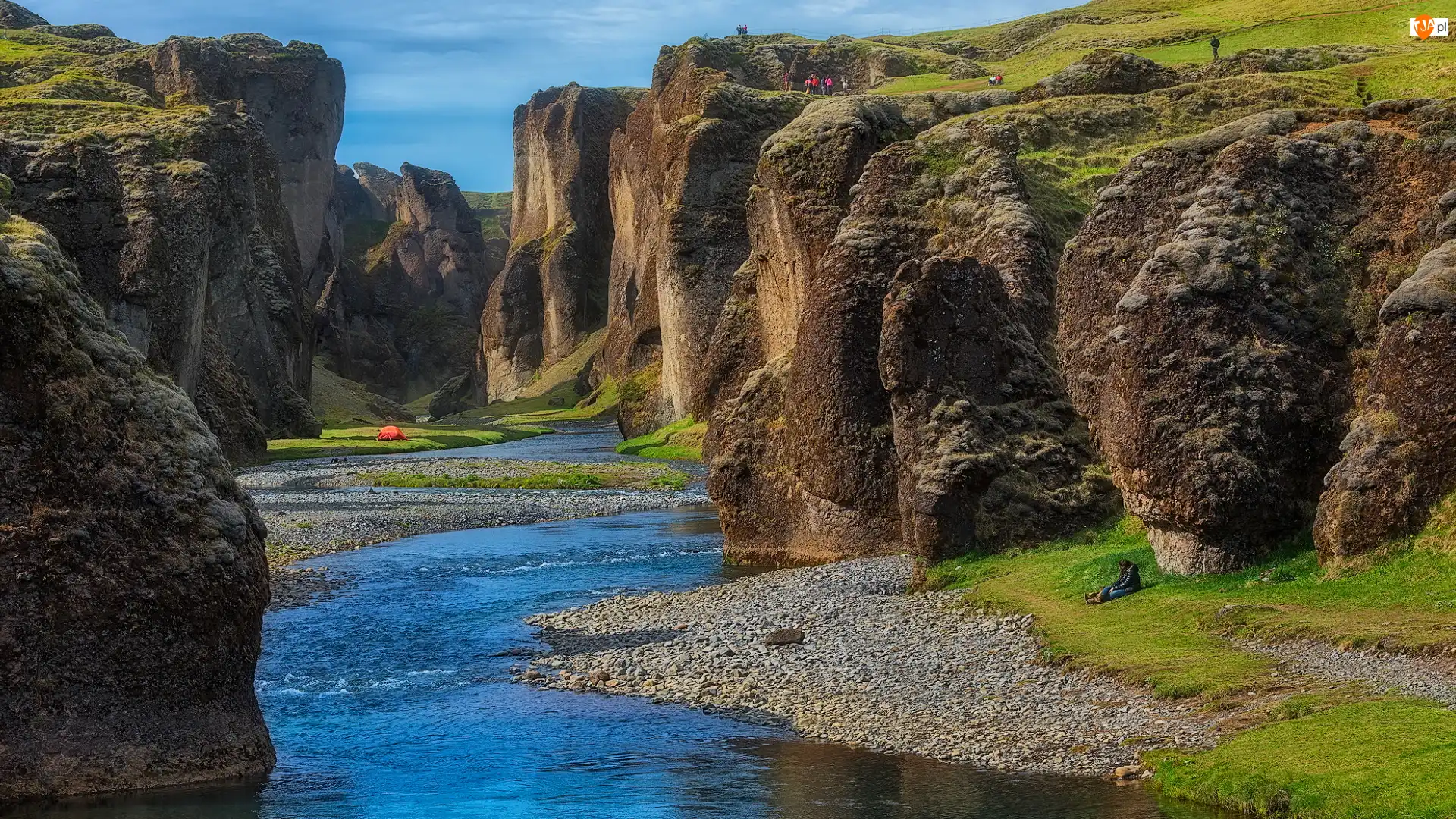 Islandia, Skały, Kanion Fjadrargljufur, Rzeka Fjadra