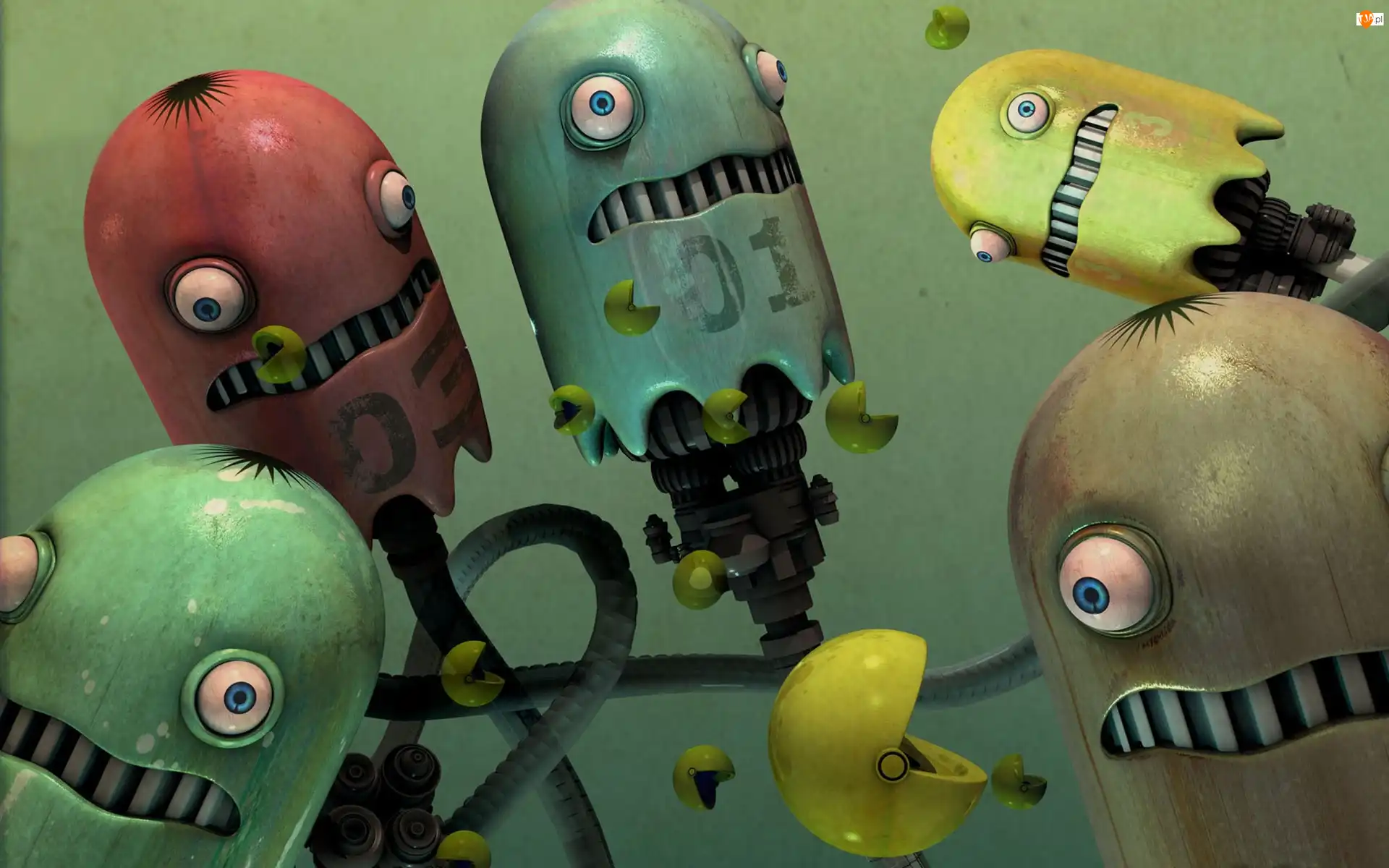 Oczy, Gra, Pac-Man, Roboty