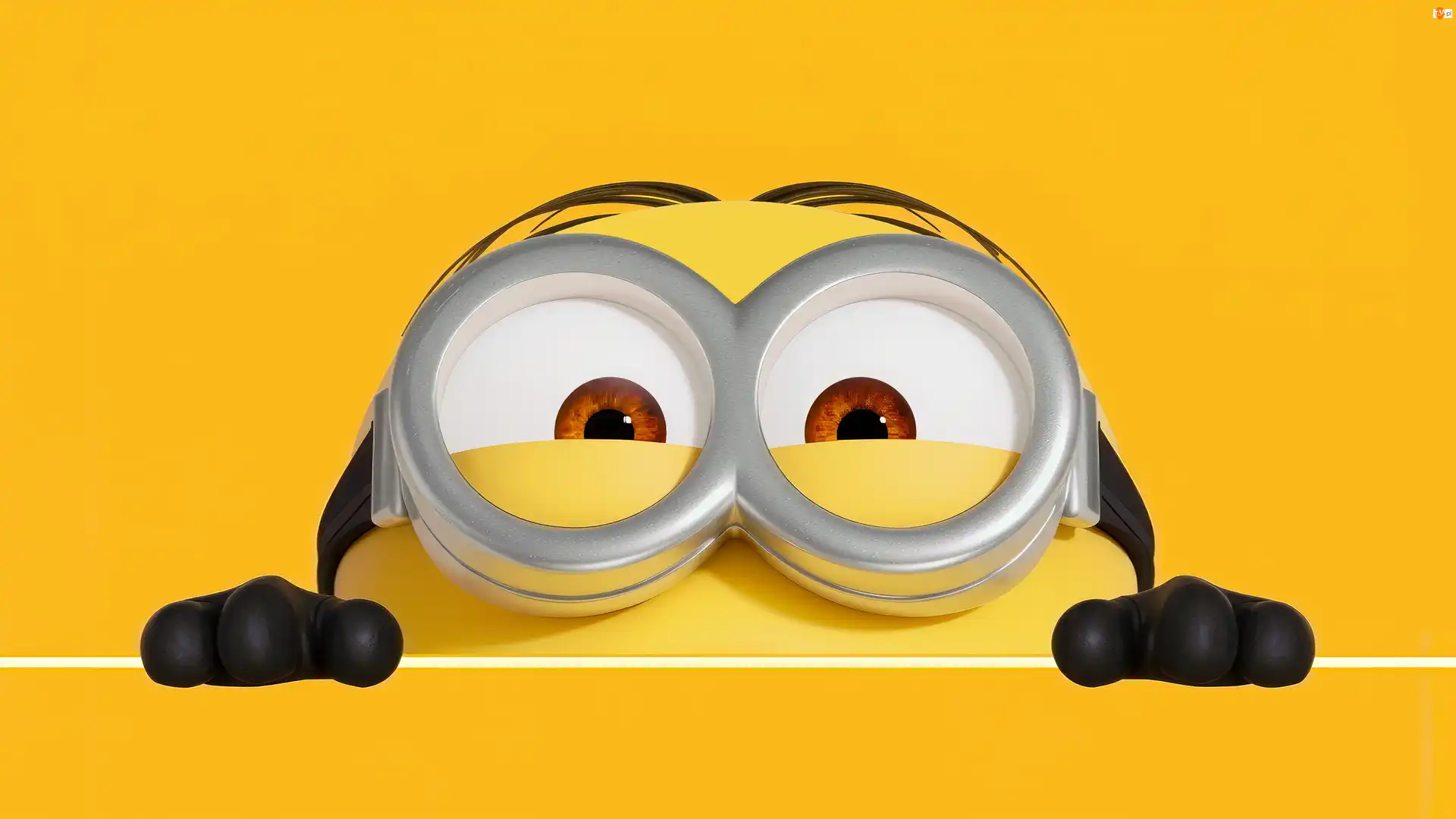 Oczy, Tło, Okulary, Minionki, Żółte