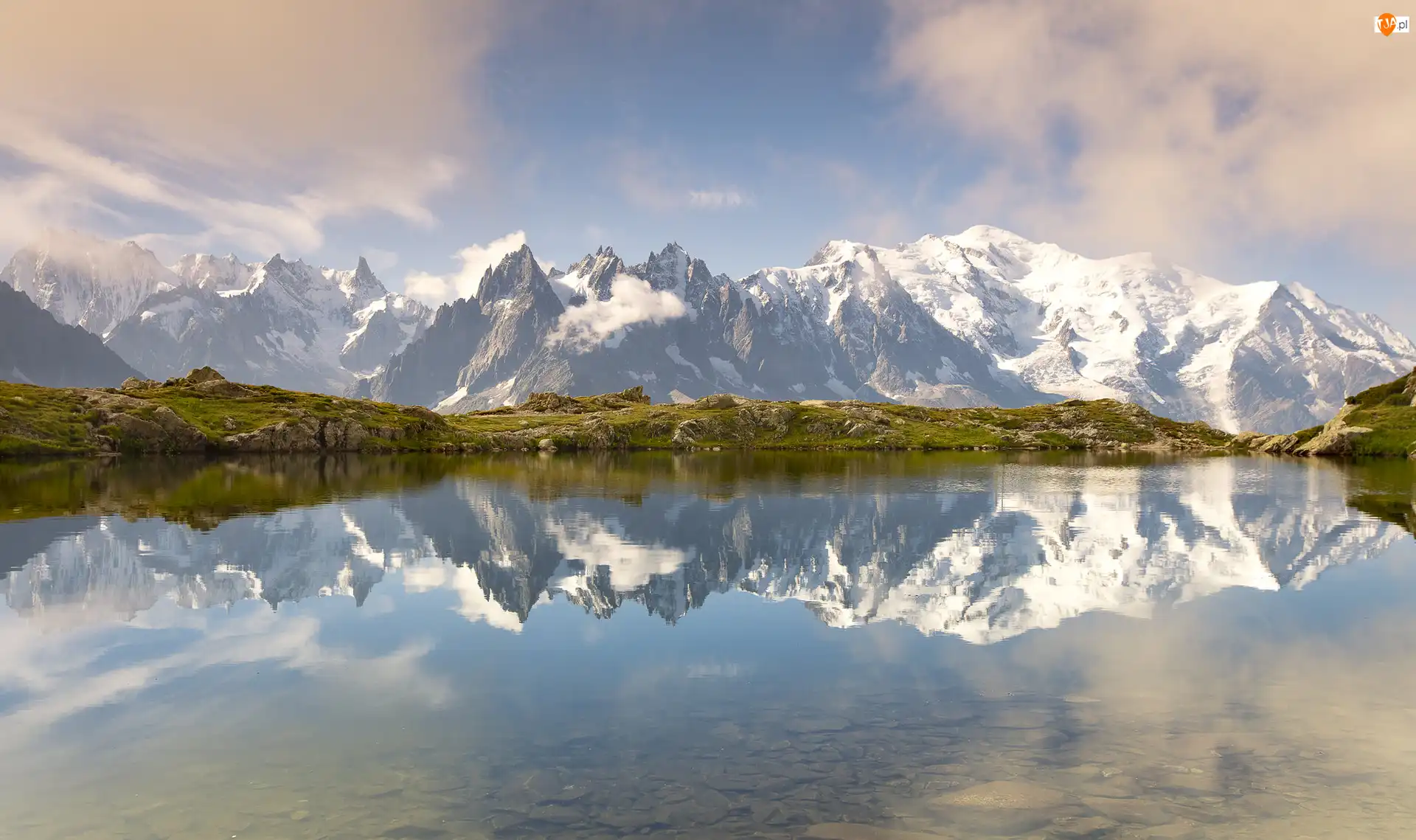 Cheserys, Jezioro, Alpy, Francja, Góry, Chamonix