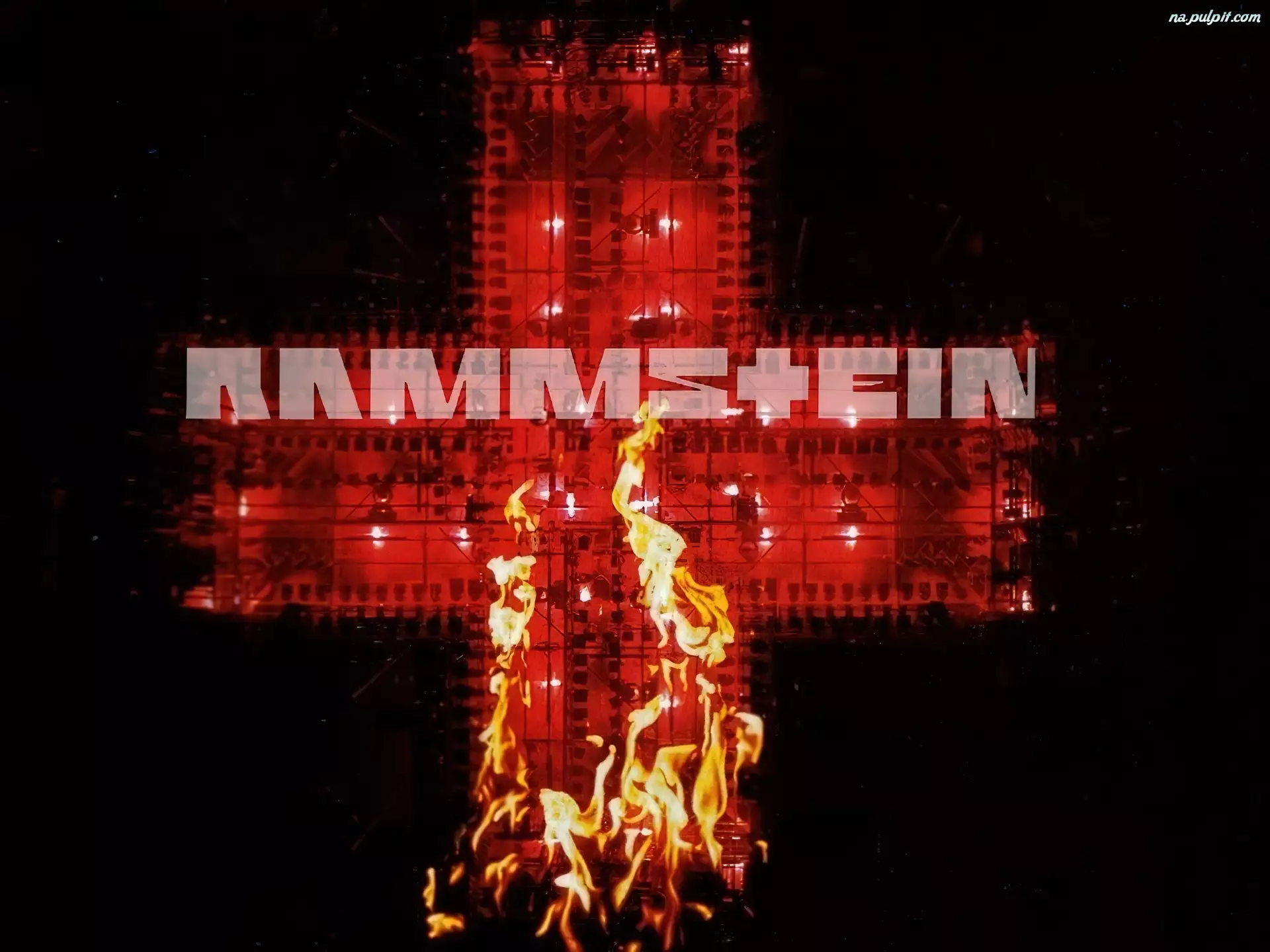 płomień, Rammstein, krzyż