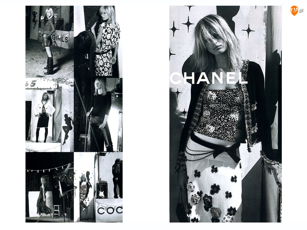 kobieta, Chanel, spódnica, sukienka, modelka, top