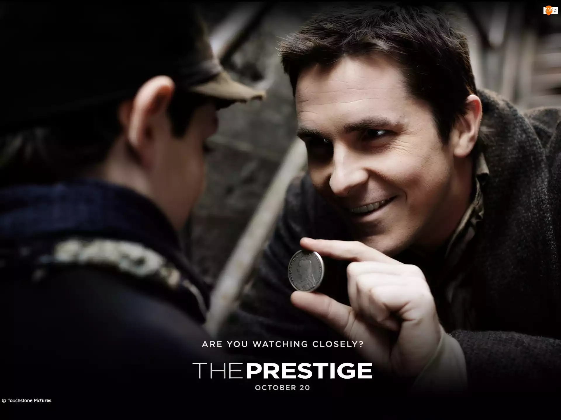 chłopiec, The Prestige, Christian Bale, moneta