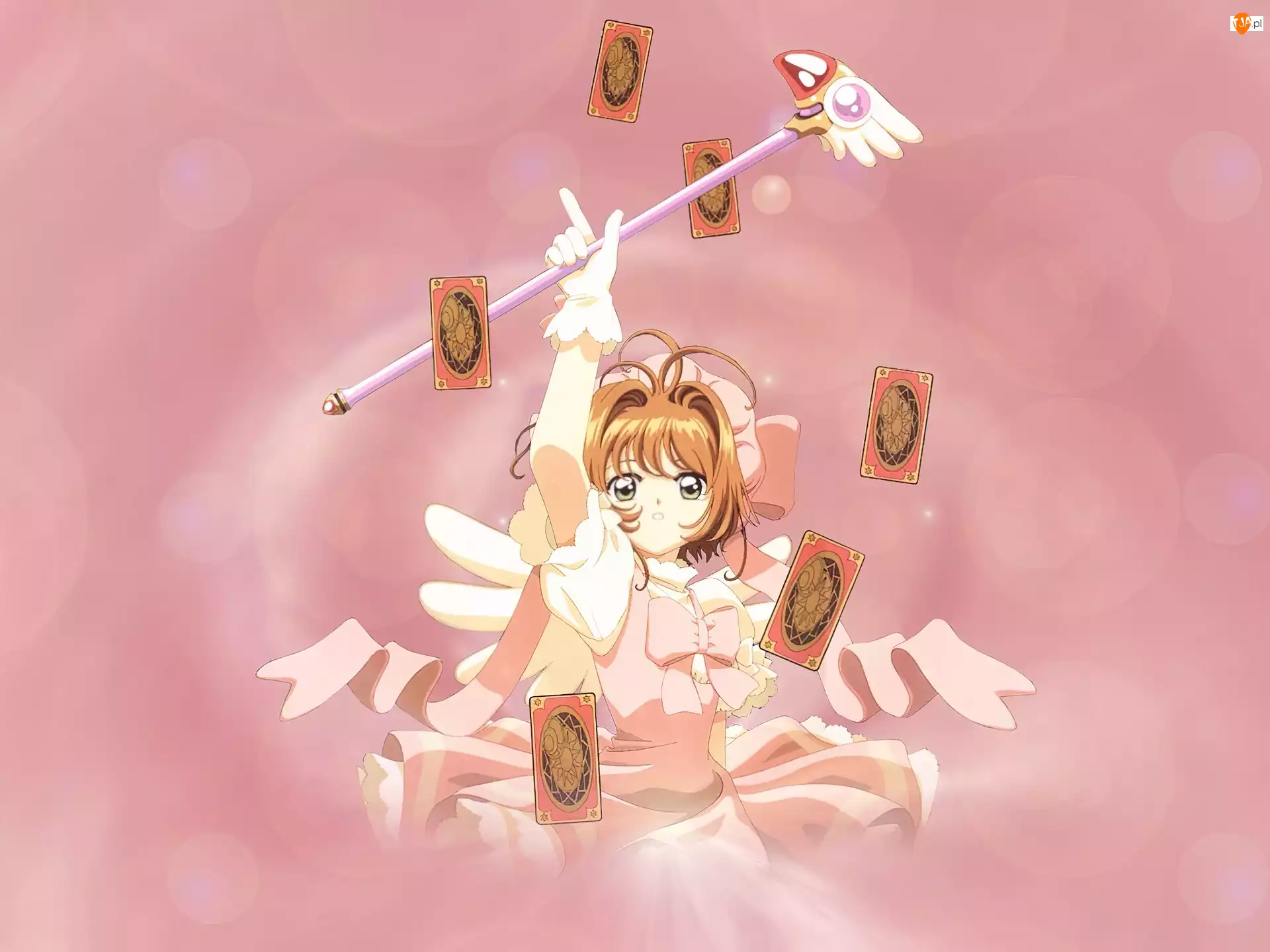 Cardcaptor Sakura, karty, dziewczyna, kij