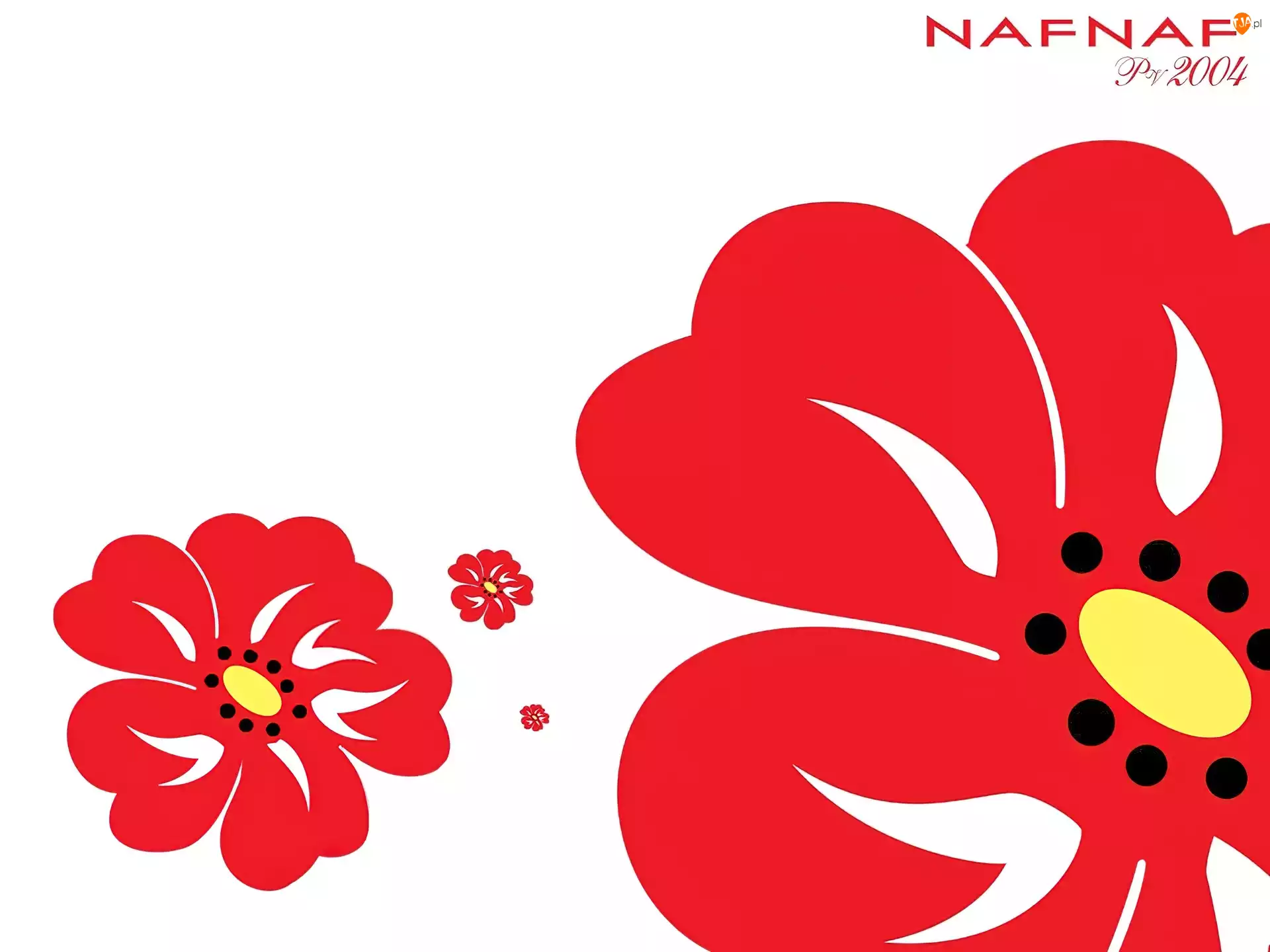 grafika, Naf Naf, czerwone, kwiaty