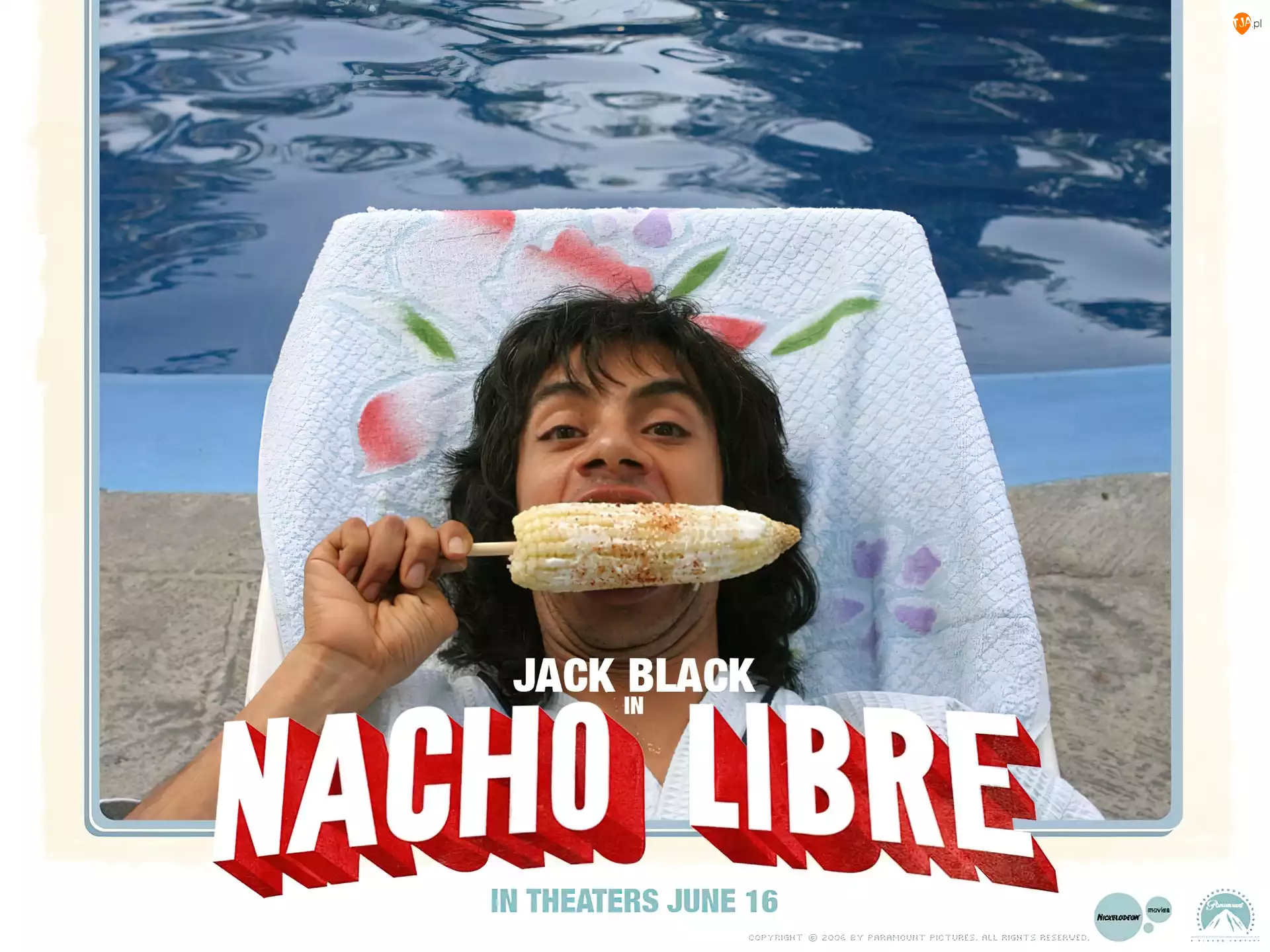 kukurydza, basen, Hector Jimenez, Nacho Libre, leżak