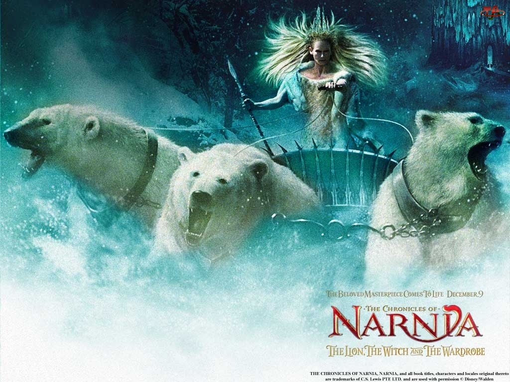 niedźwiedzie, powóz, królowa śniegu, The Chronicles Of Narnia, śnieg